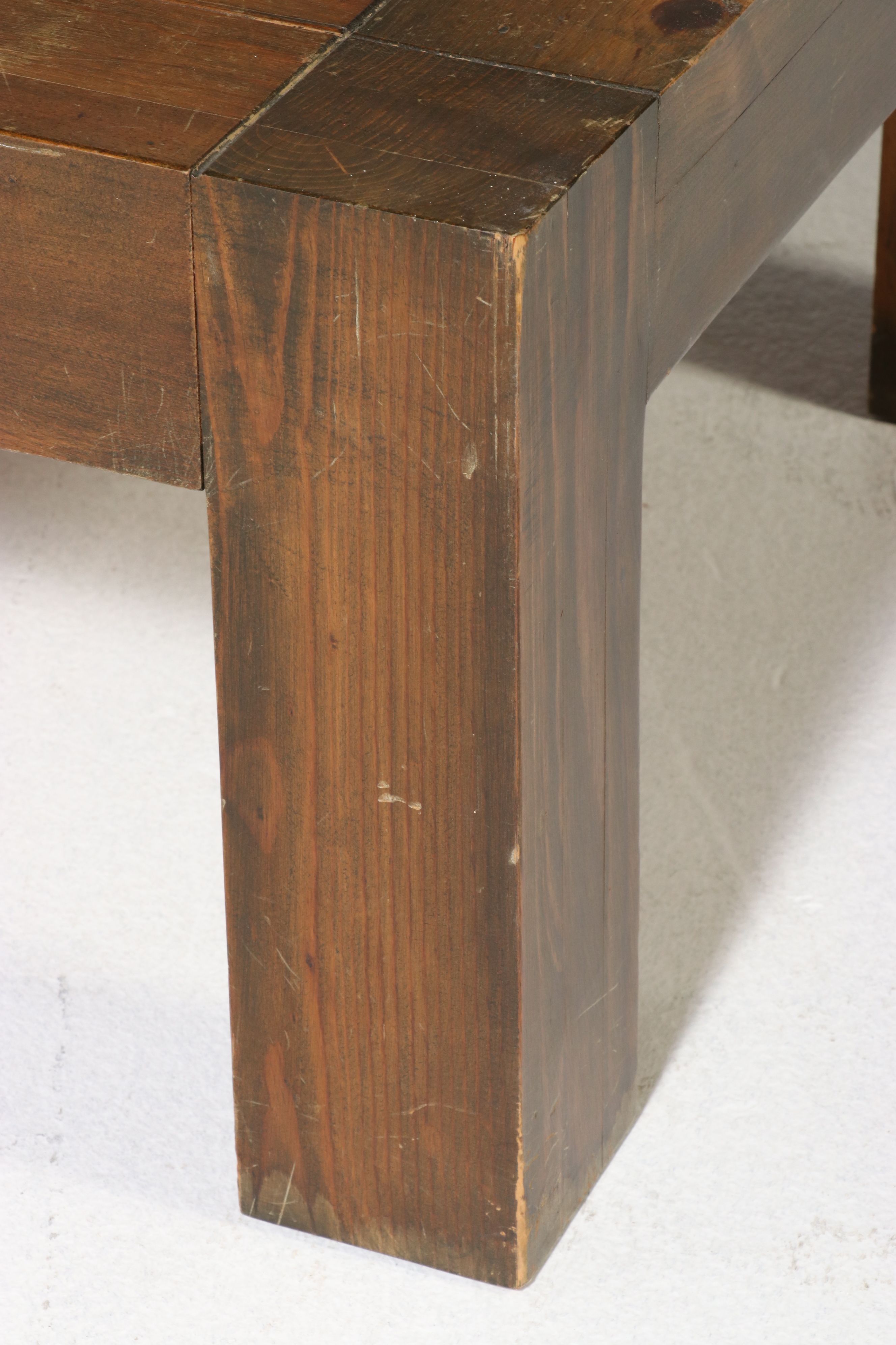 Brutalist Style Pine Coffee and End Table Set, Late 20th Century