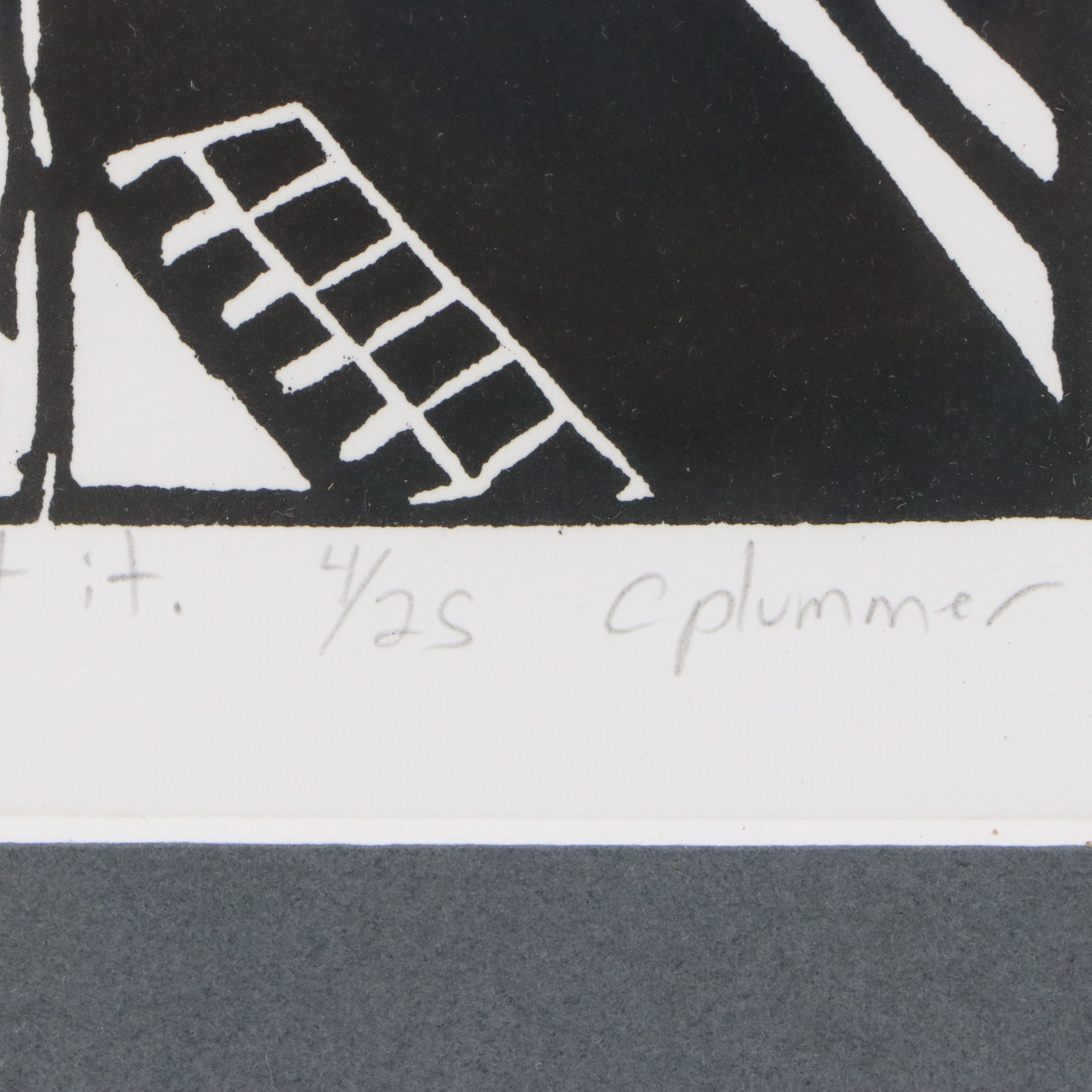 Chris Plummer Woodcut "Lost Head," 21st Century