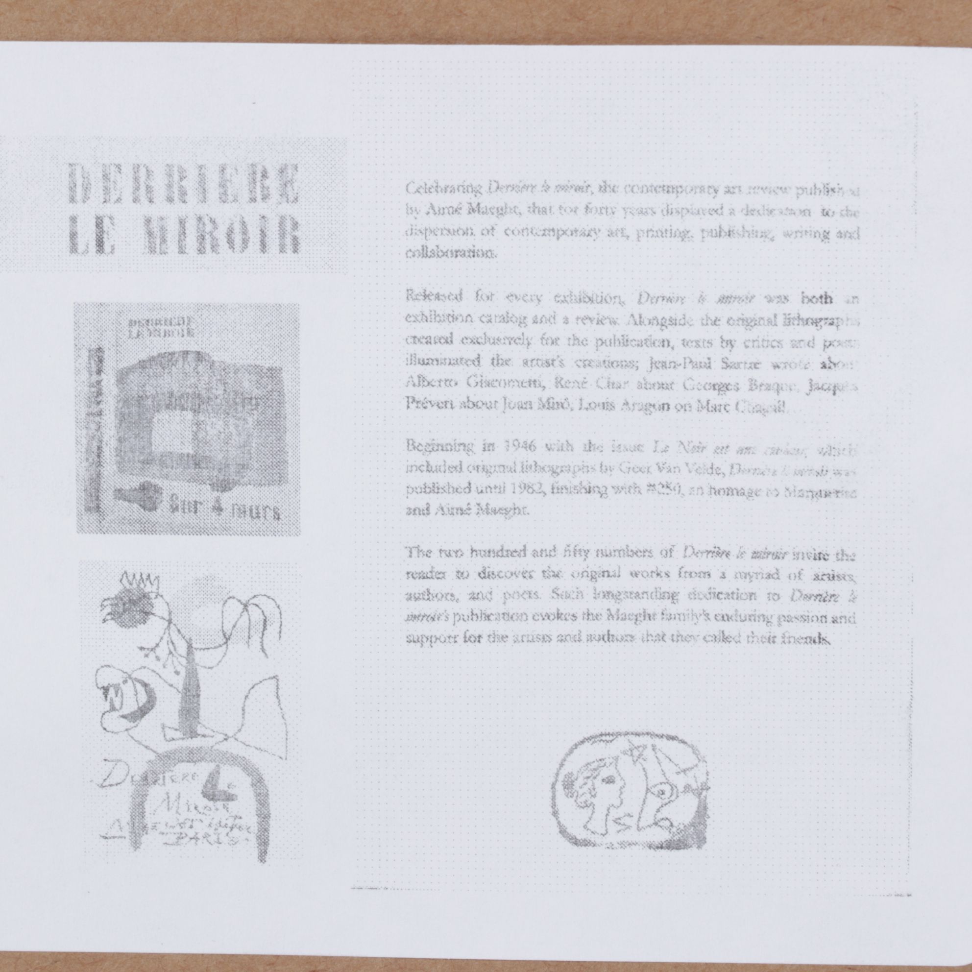 Giclée after Jean Hans Arp Exhibition Poster for "Derrière le Miroir"