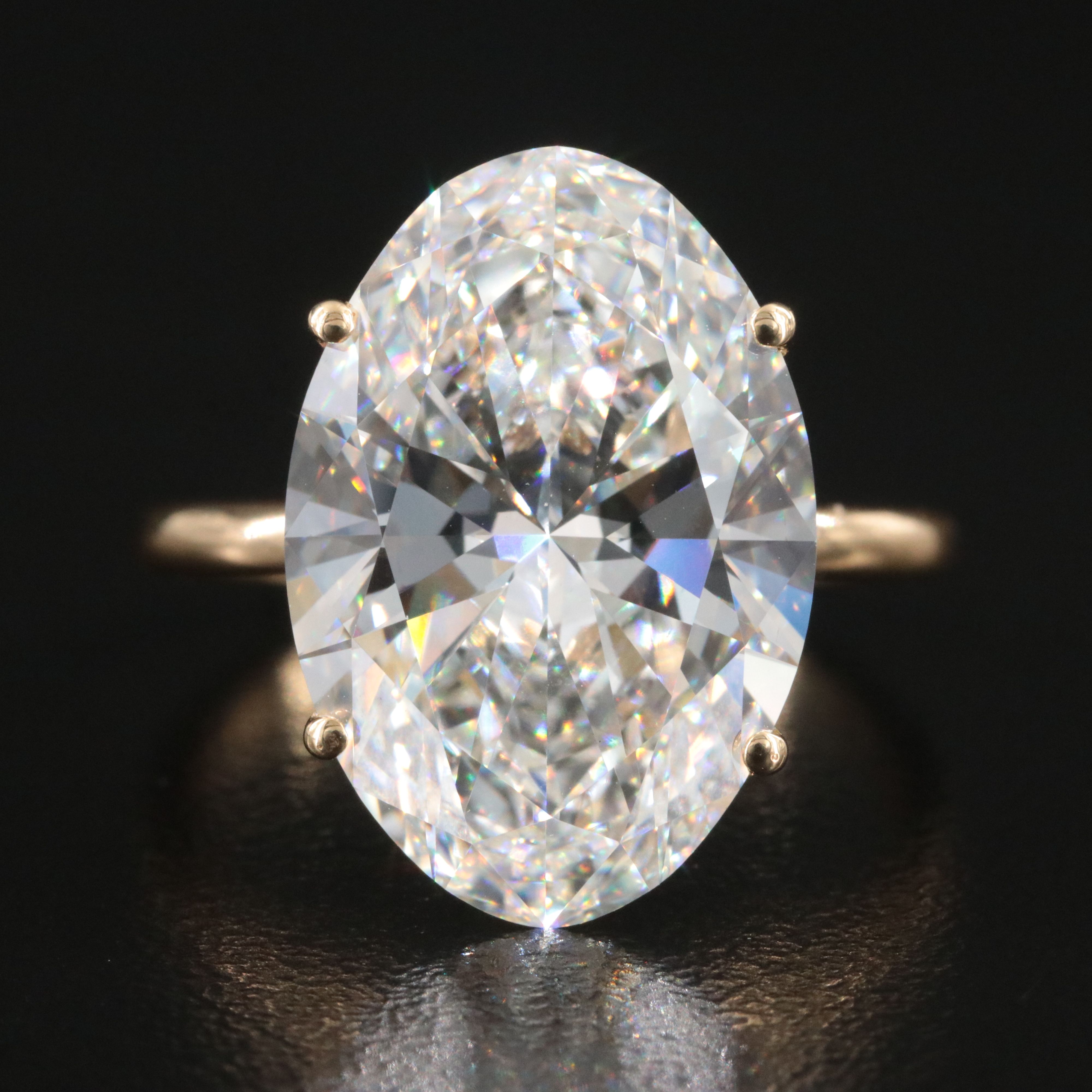 18K 10.01 CT Lab Grown Diamond Solitaire Ring with IGI Report