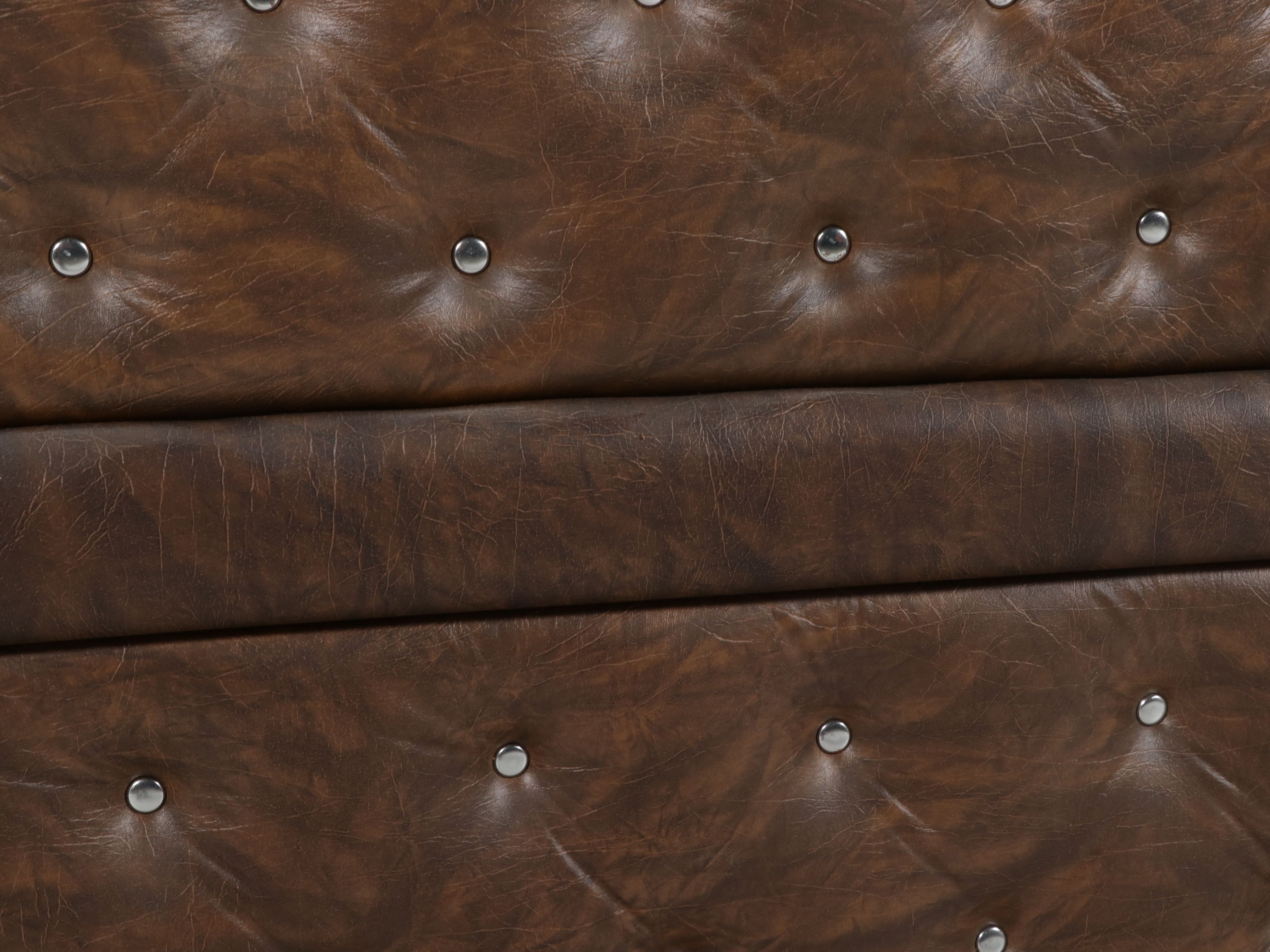 Mid-Century Style Faux-Leather Tufted Bar with Thonet Style Barstools