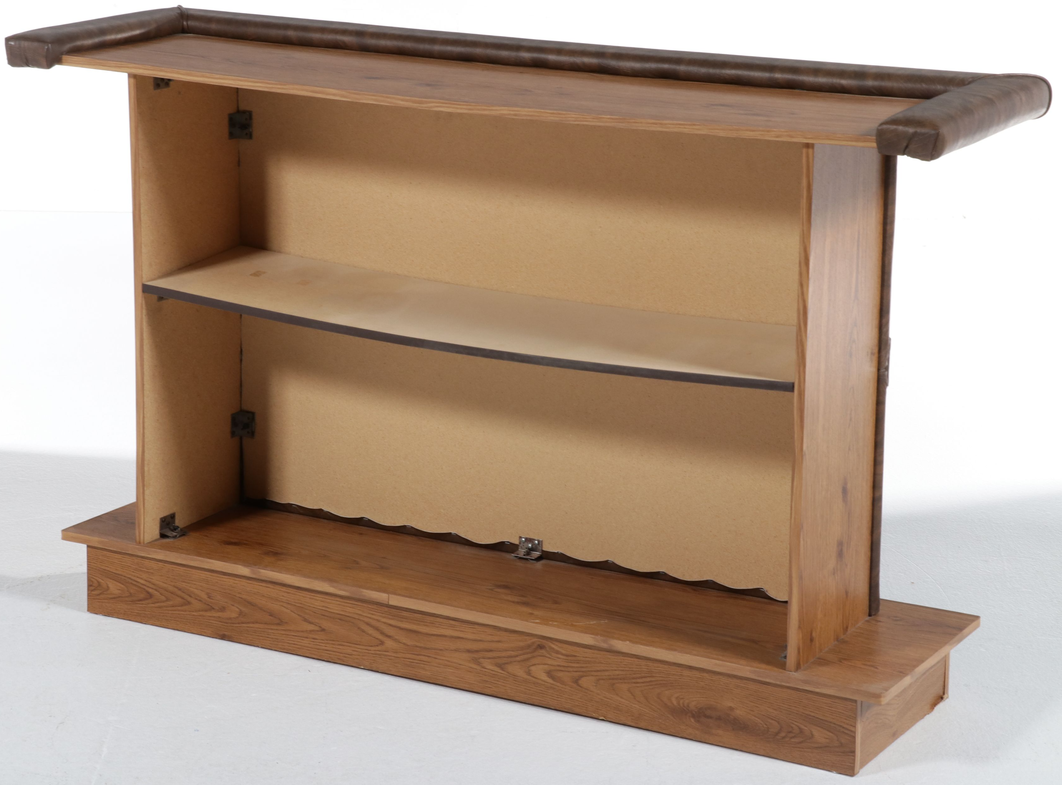 Mid-Century Style Faux-Leather Tufted Bar with Thonet Style Barstools