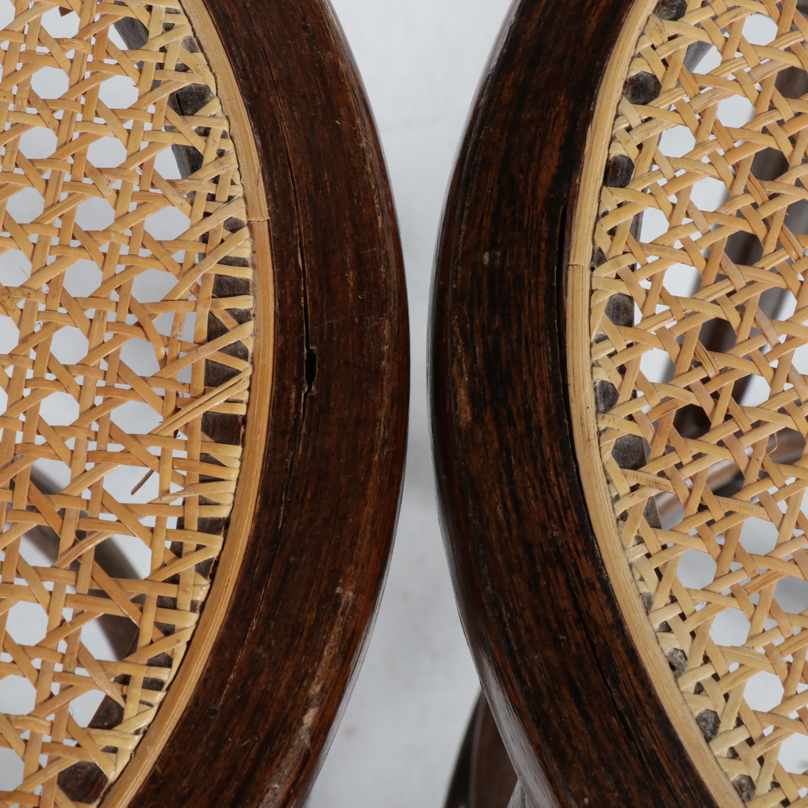 Mid-Century Style Faux-Leather Tufted Bar with Thonet Style Barstools