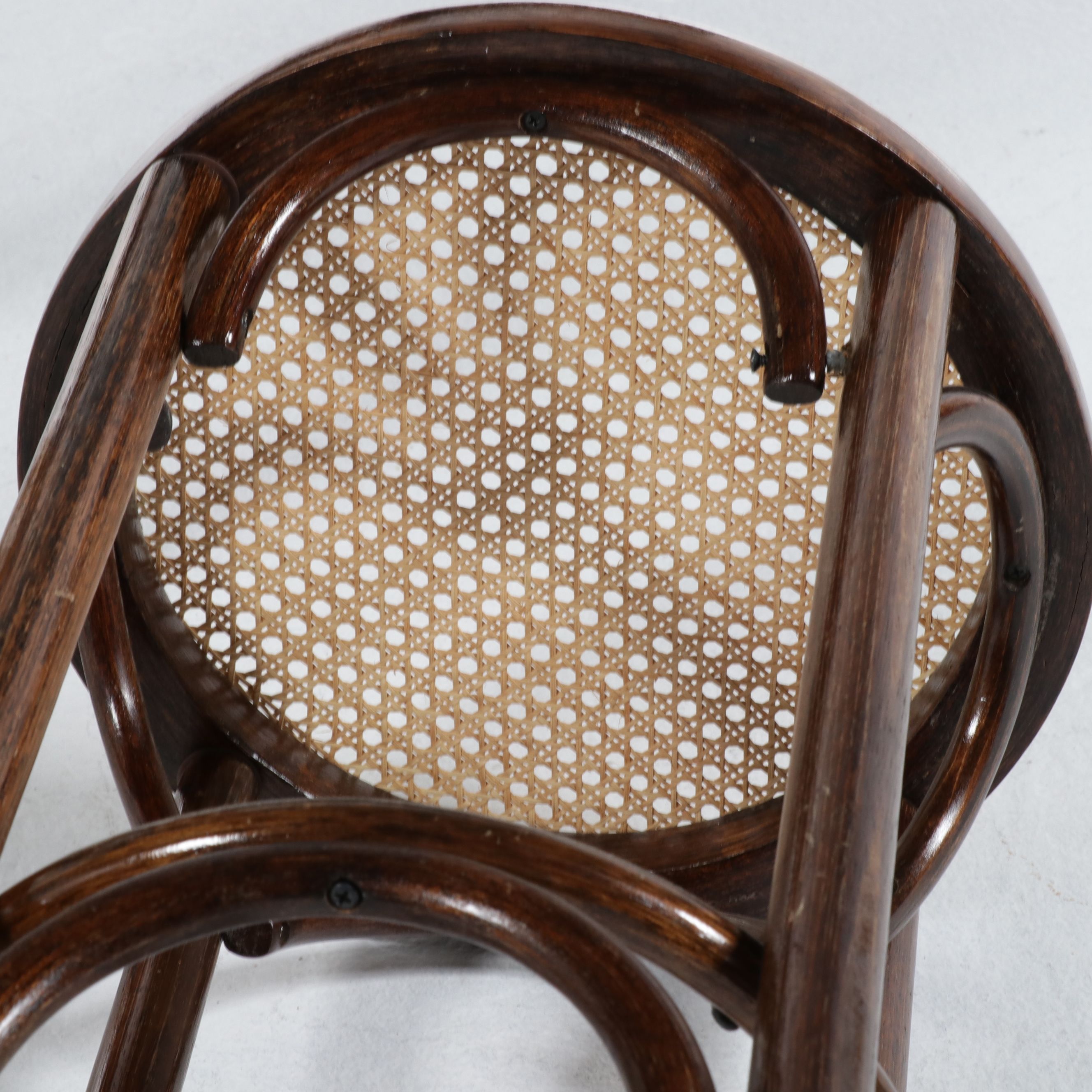 Mid-Century Style Faux-Leather Tufted Bar with Thonet Style Barstools