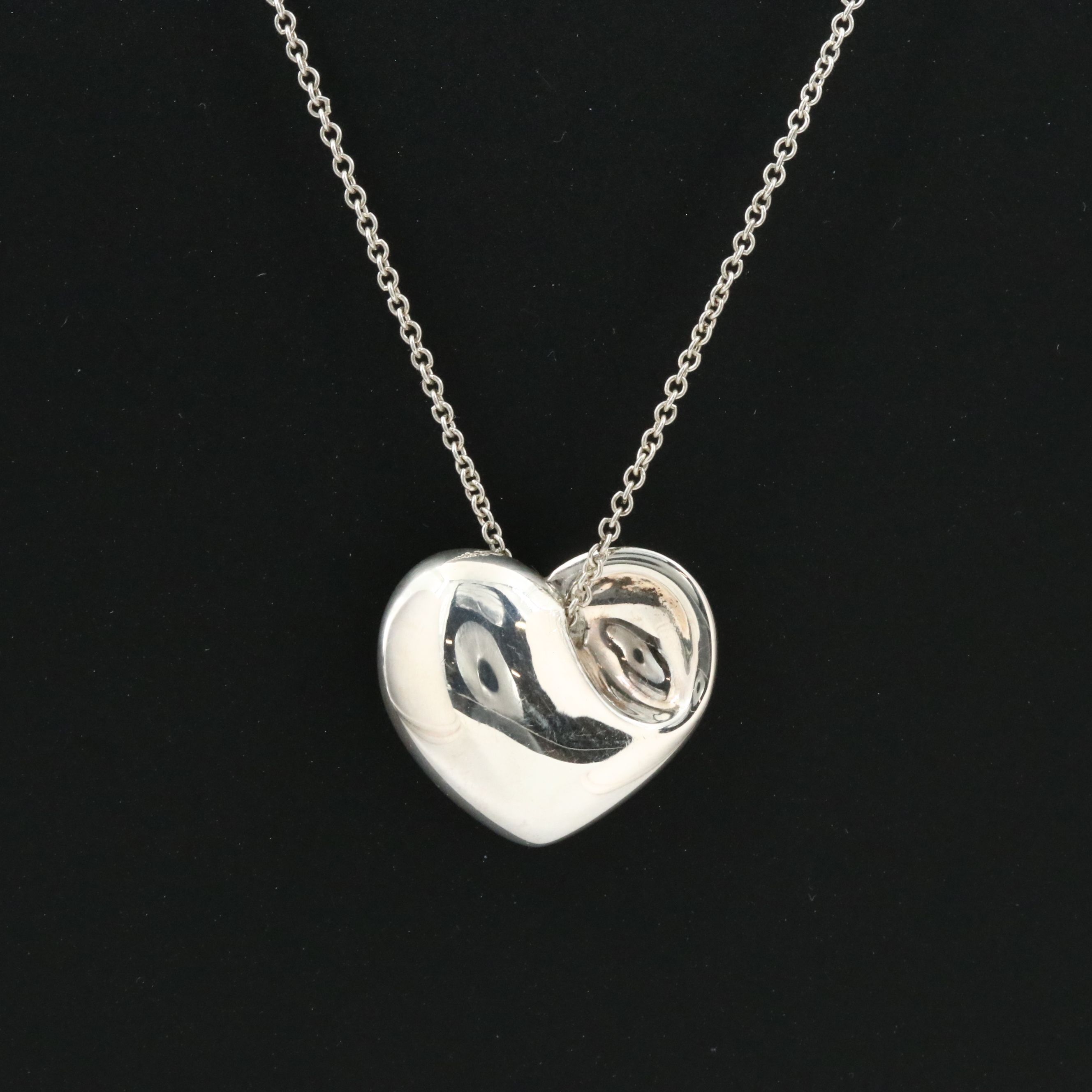 Tiffany & Co. Sterling Folded Heart Necklace