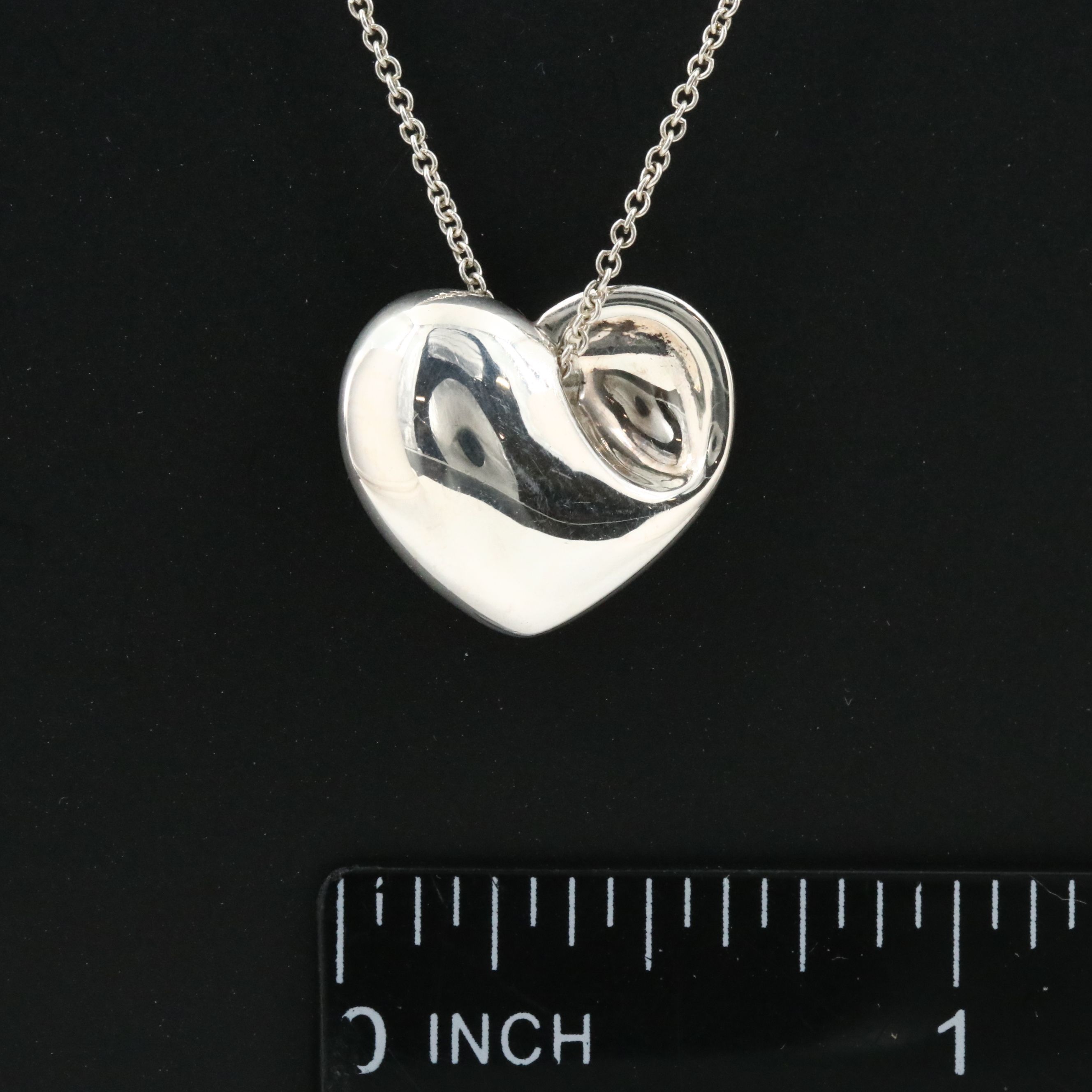 Tiffany & Co. Sterling Folded Heart Necklace