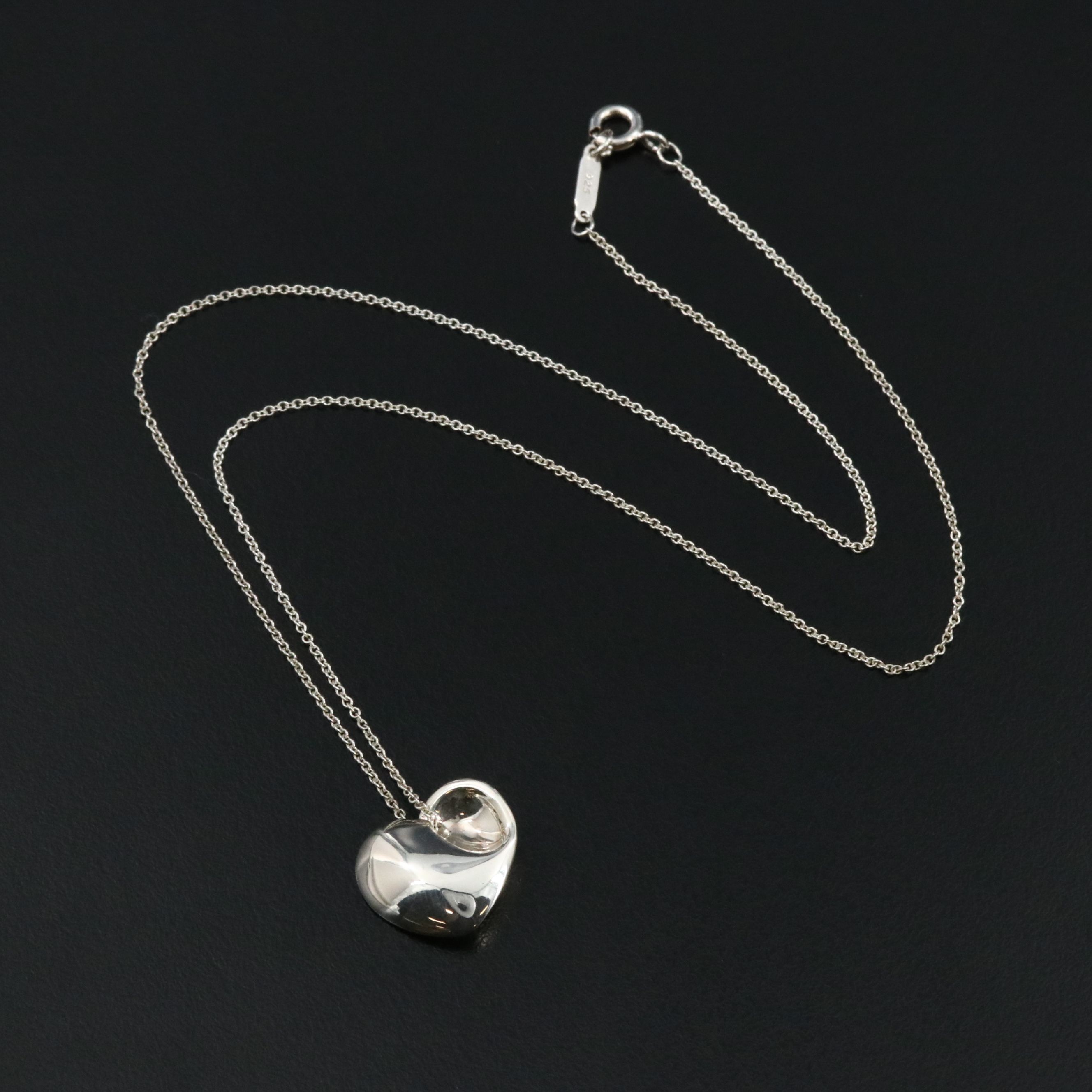 Tiffany & Co. Sterling Folded Heart Necklace