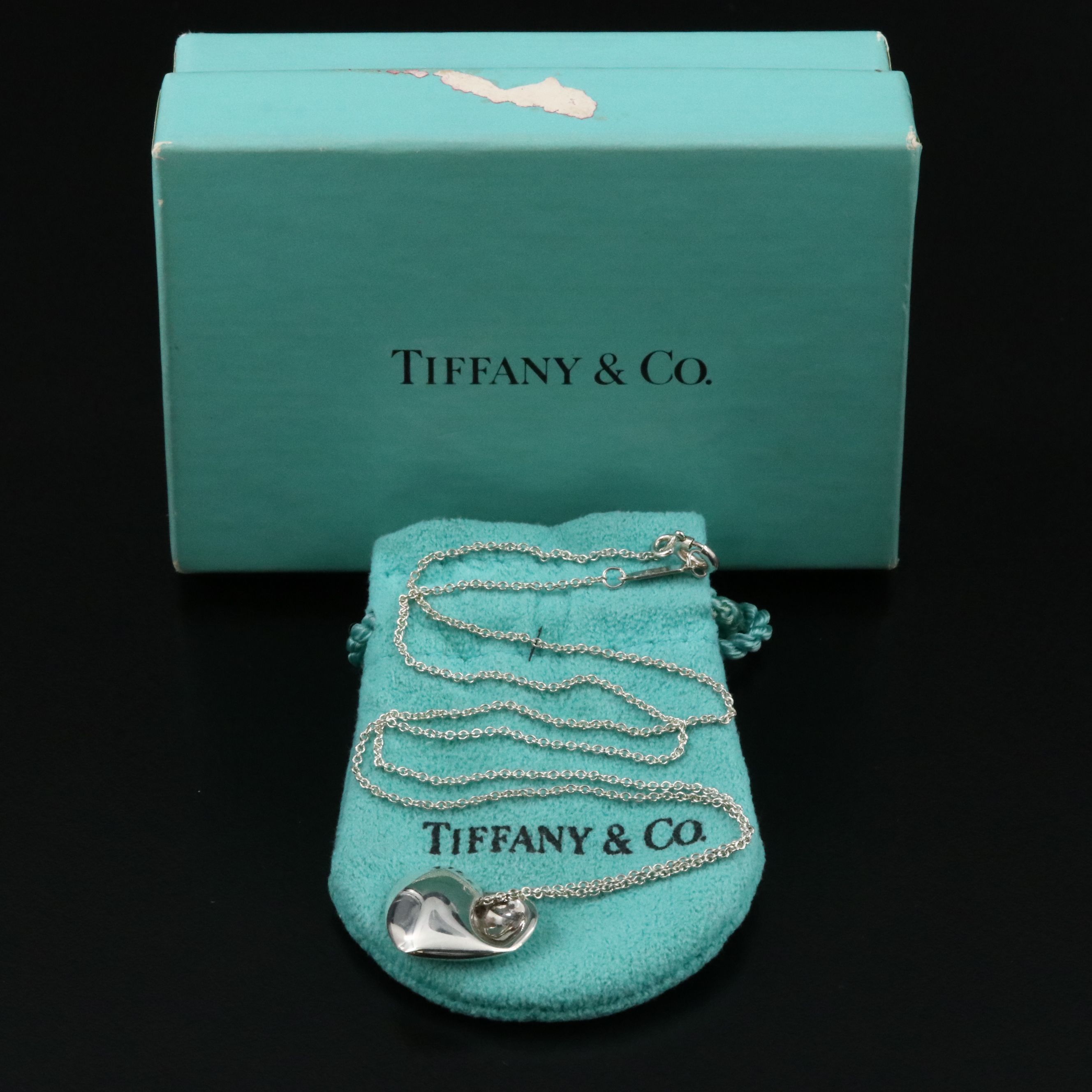 Tiffany & Co. Sterling Folded Heart Necklace