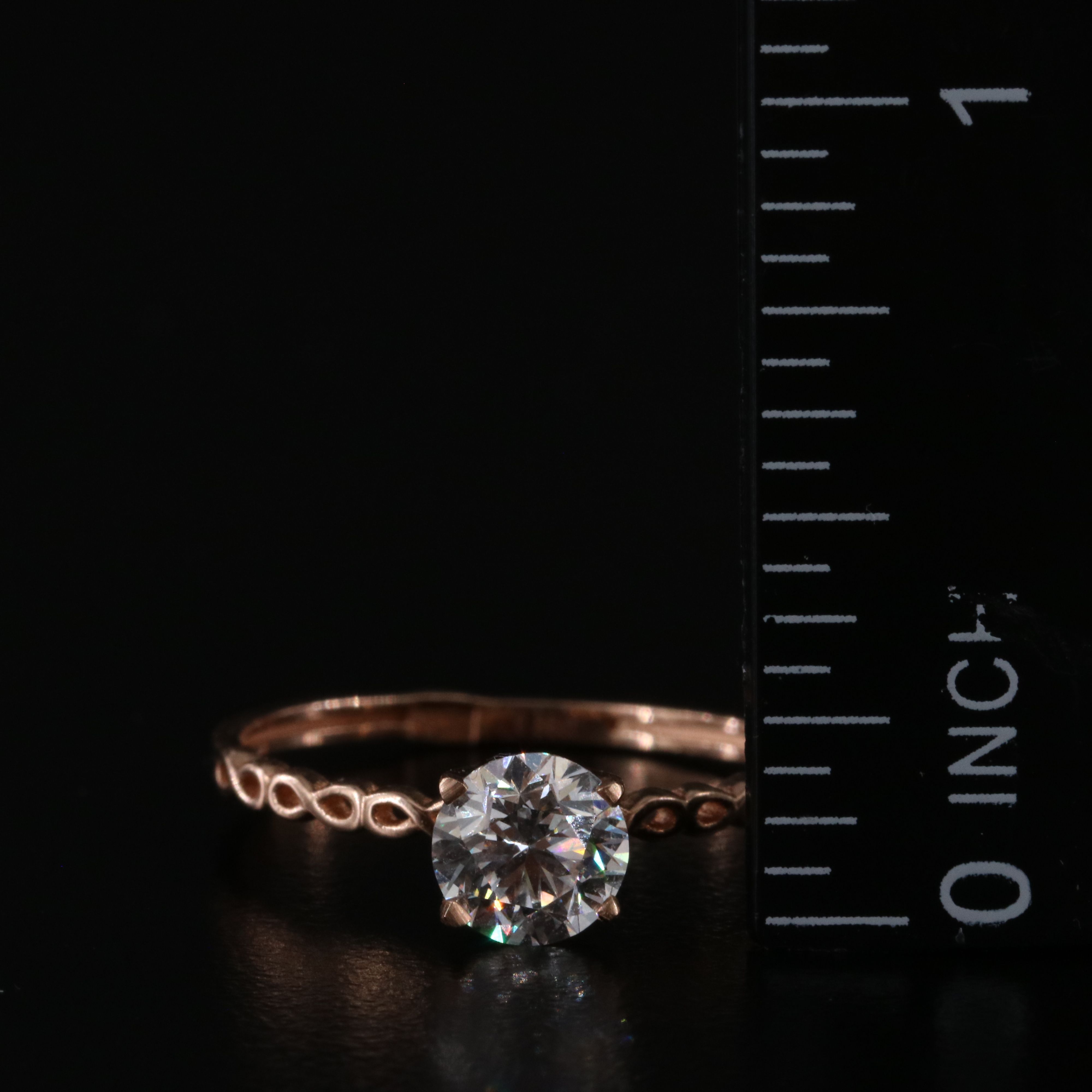 14K Rose Gold 0.86 CT Lab Grown Diamond Solitaire Ring