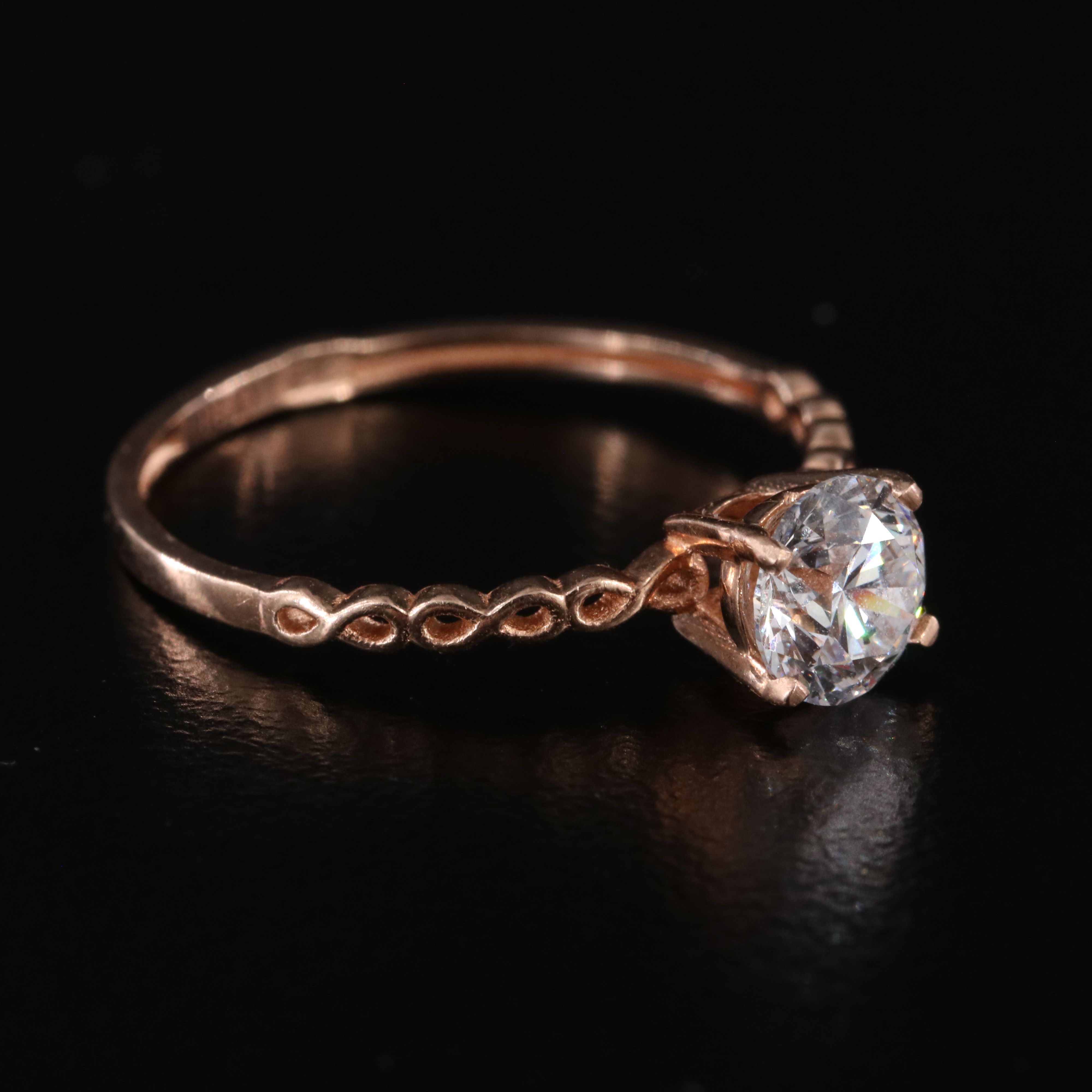 14K Rose Gold 0.86 CT Lab Grown Diamond Solitaire Ring