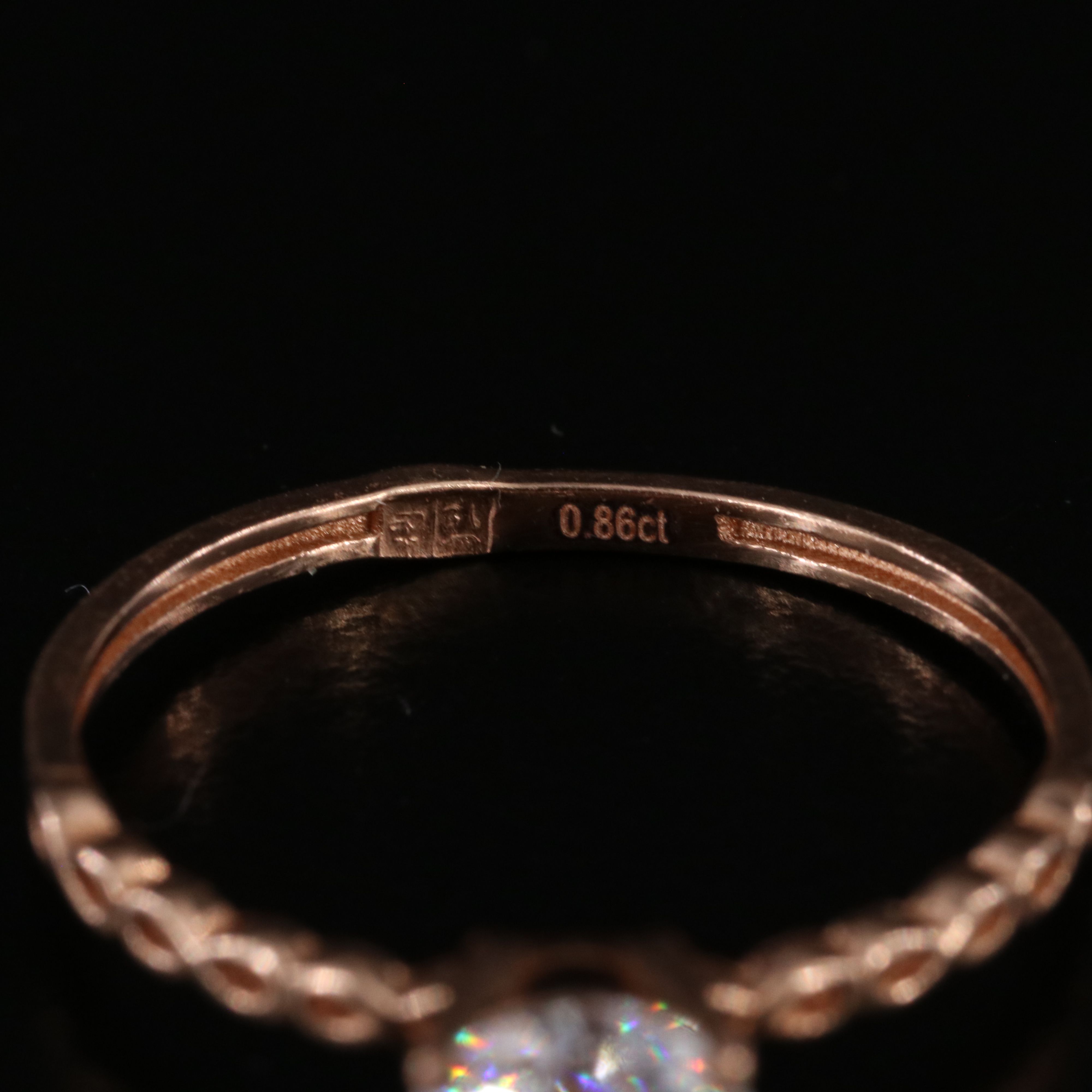 14K Rose Gold 0.86 CT Lab Grown Diamond Solitaire Ring