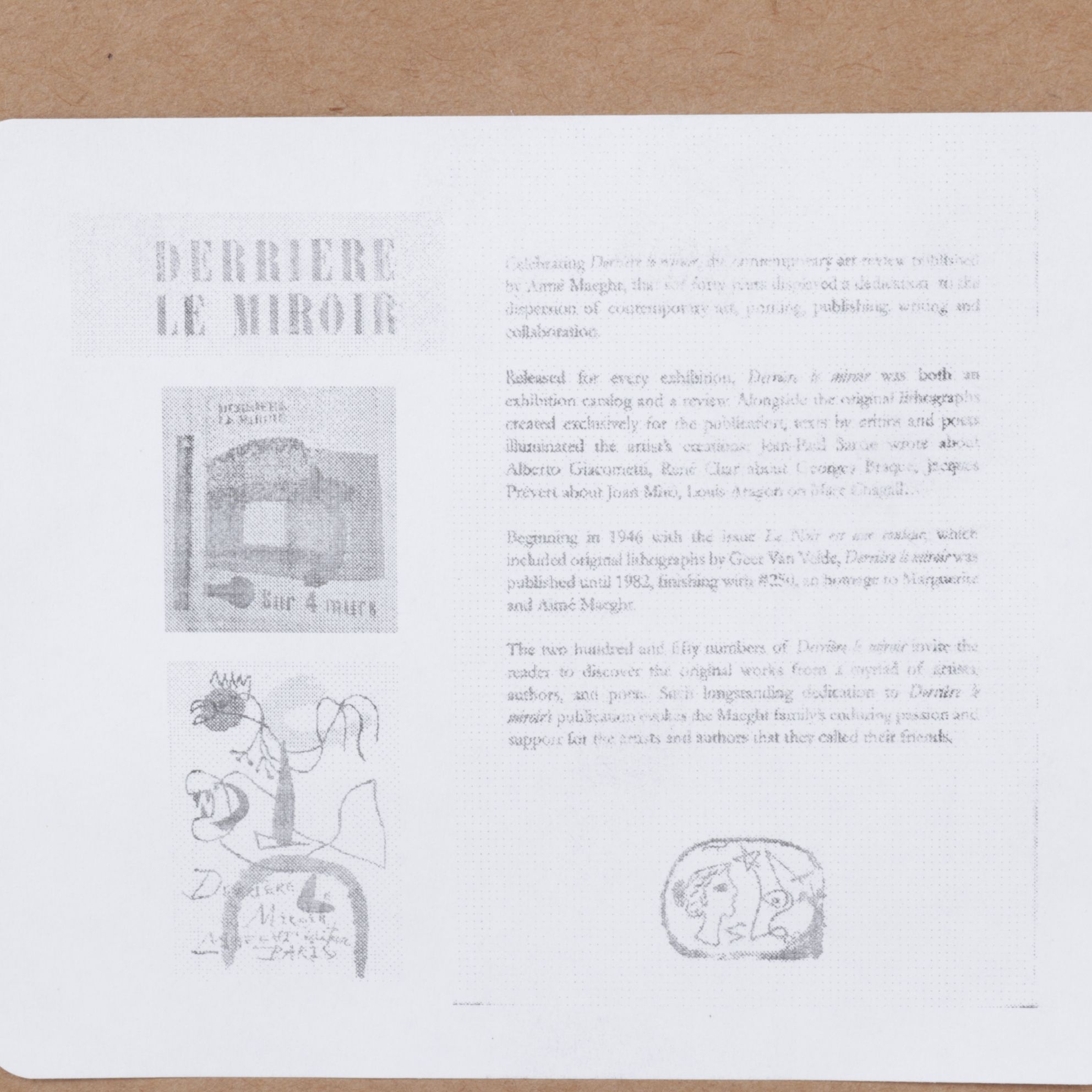 Giclée after Joan Miró Cover for "Derrière le Miroir" No. 29-30