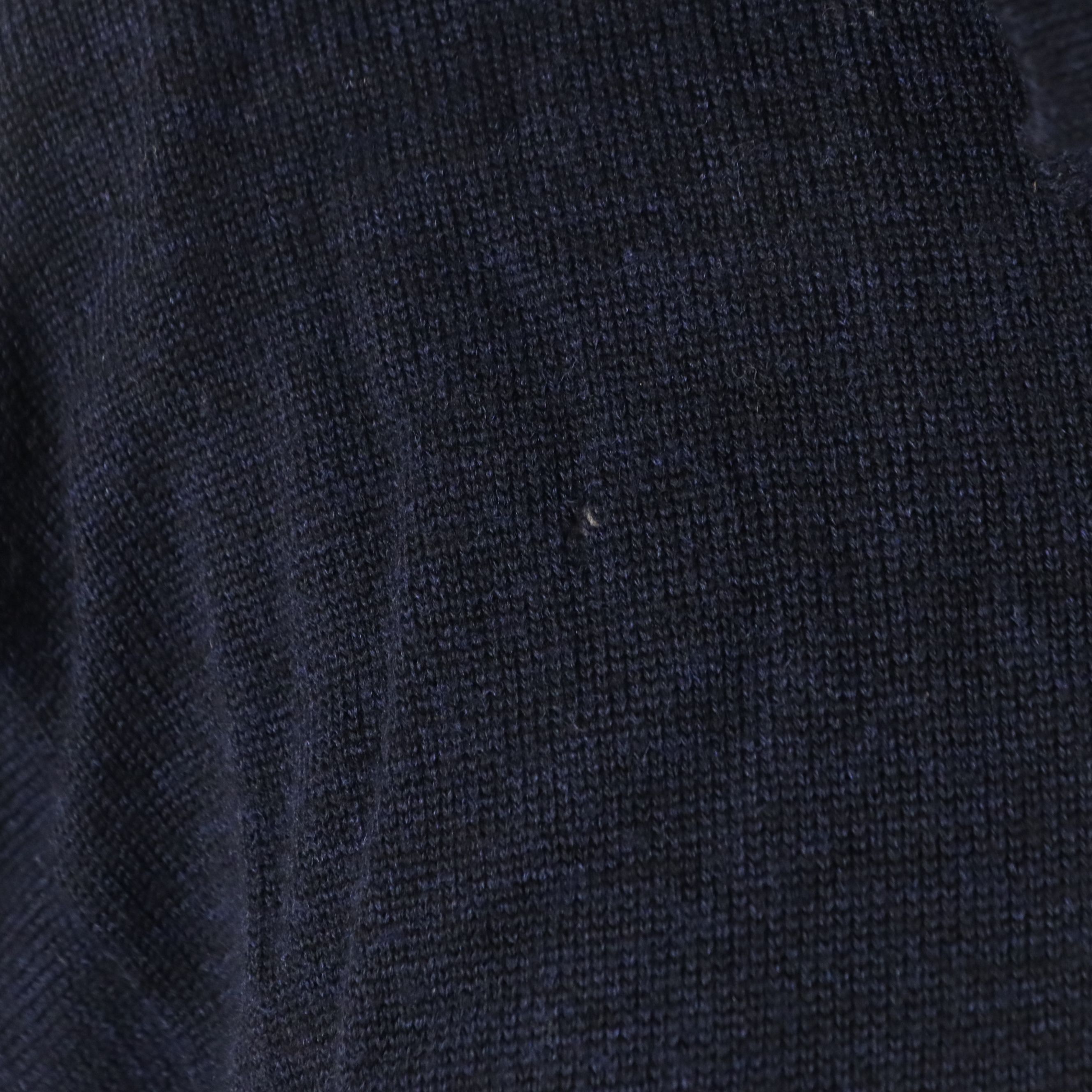 Christian Dior Sports Navy Blue Wool Knit Pullover with Embroidered Pocket
