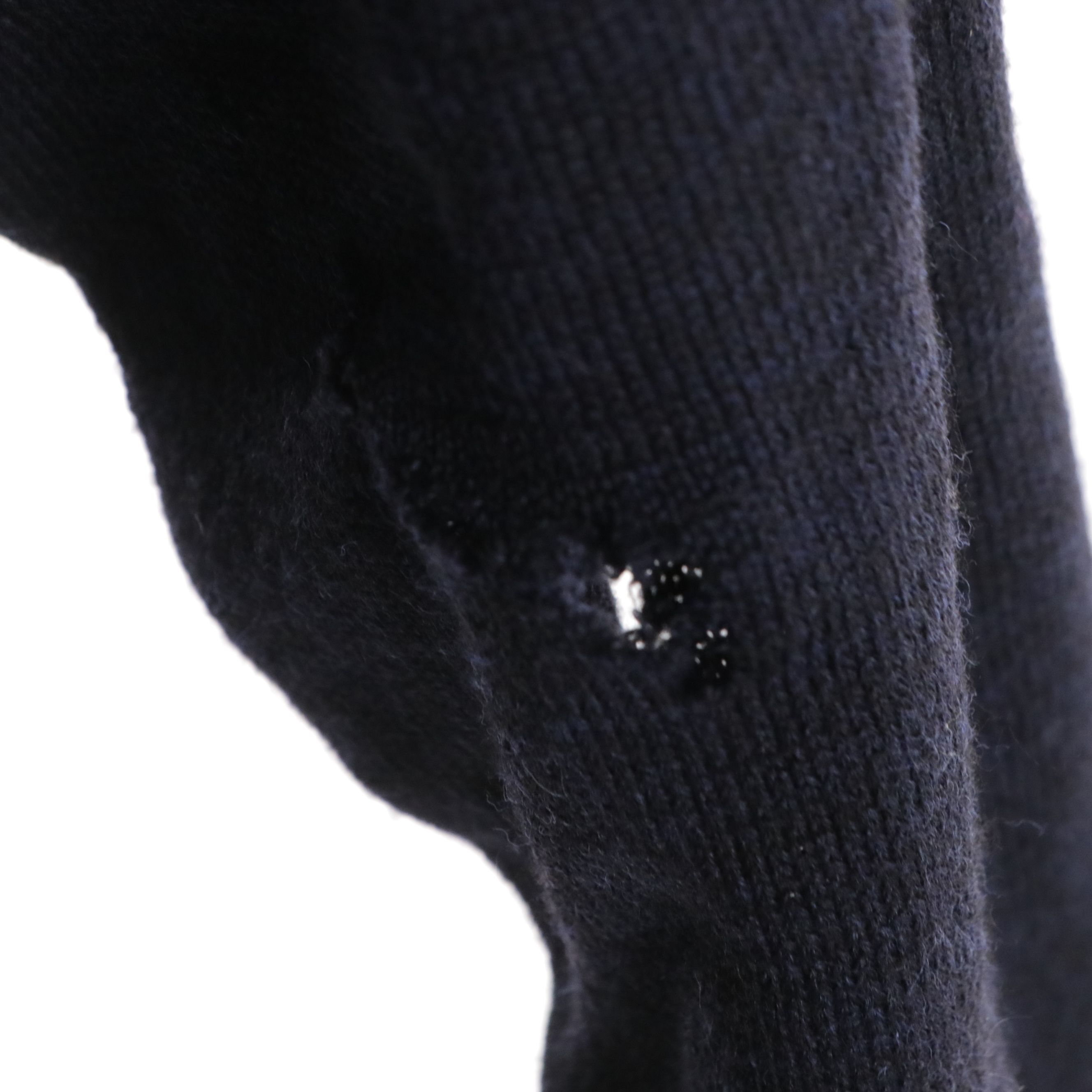 Christian Dior Sports Navy Blue Wool Knit Pullover with Embroidered Pocket