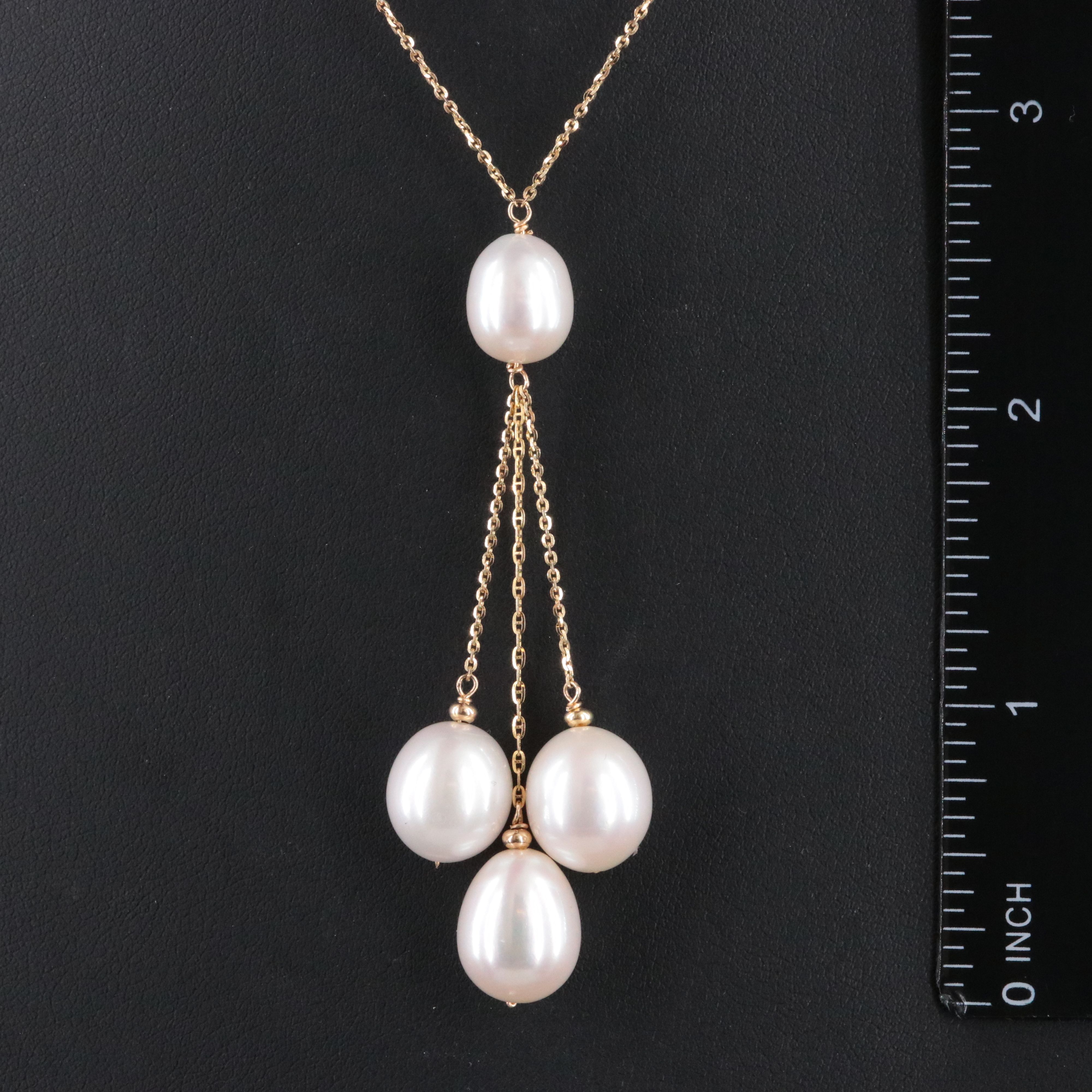 14K Pearl Lariat Necklace