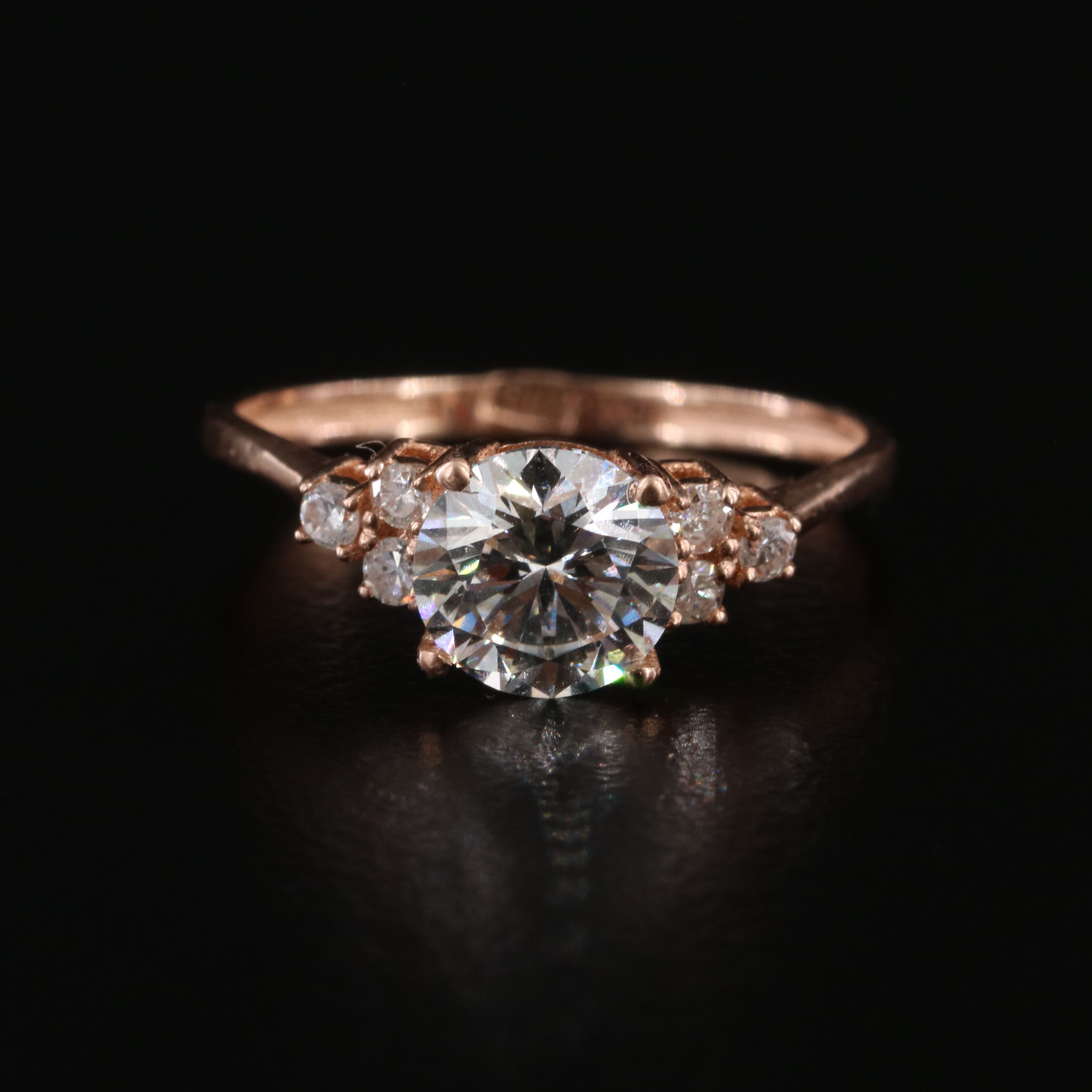14K Rose Gold 1.29 CTW Diamond Ring with Lab Grown Center