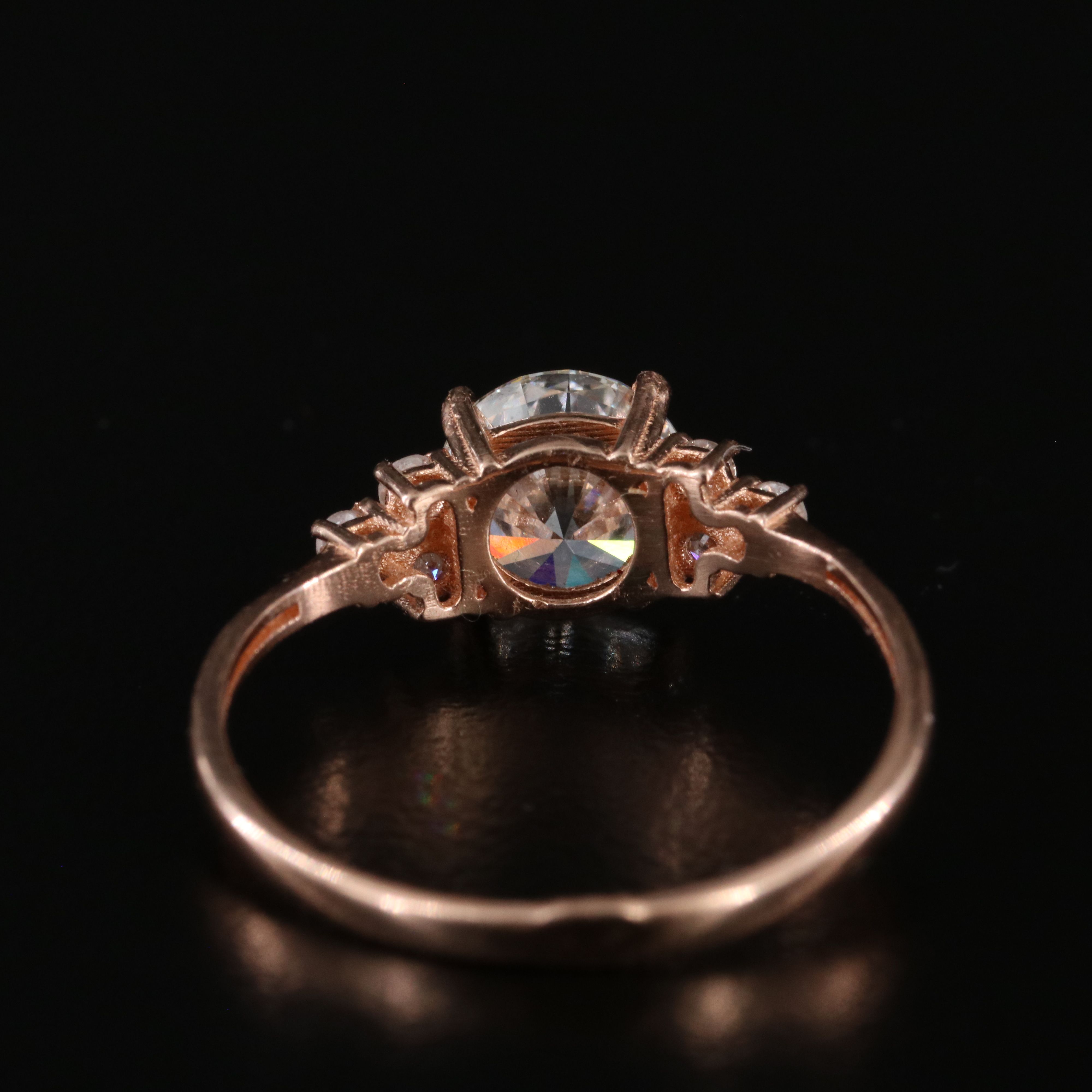 14K Rose Gold 1.29 CTW Diamond Ring with Lab Grown Center