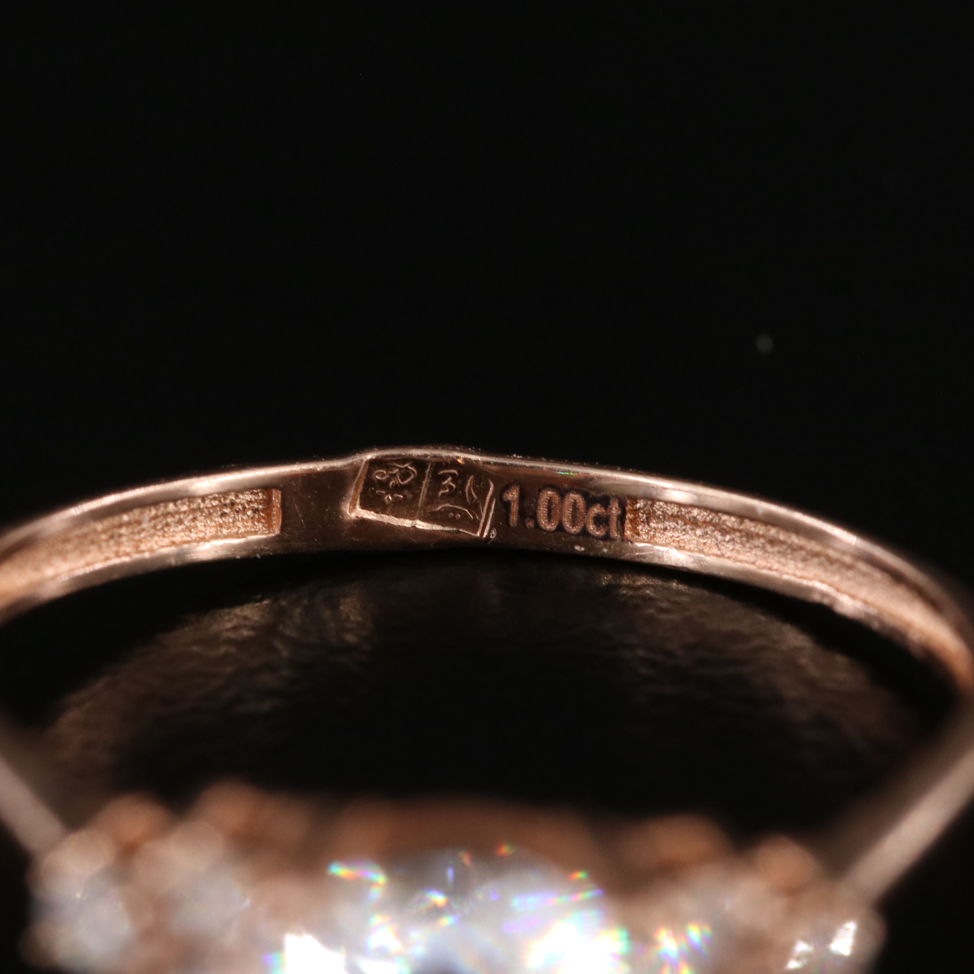 14K Rose Gold 1.29 CTW Diamond Ring with Lab Grown Center