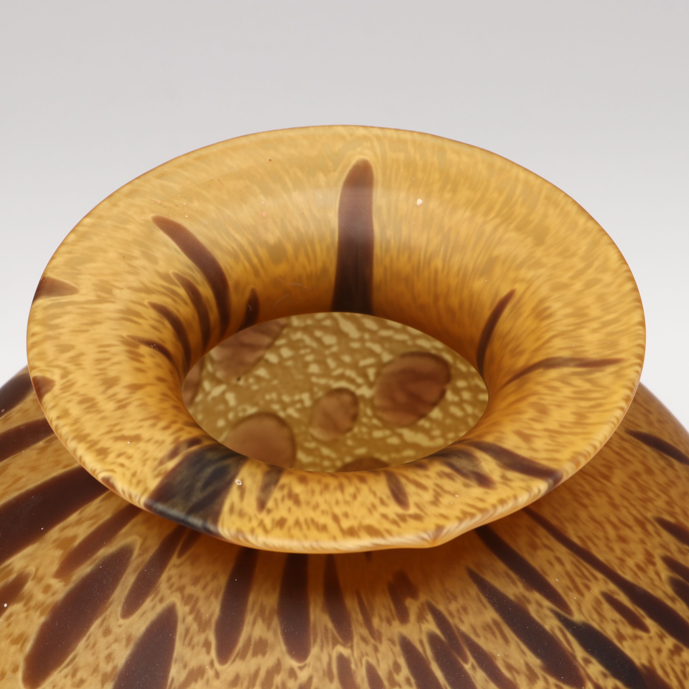 Maestri Vetrai Amber Leopard Art Glass Vase