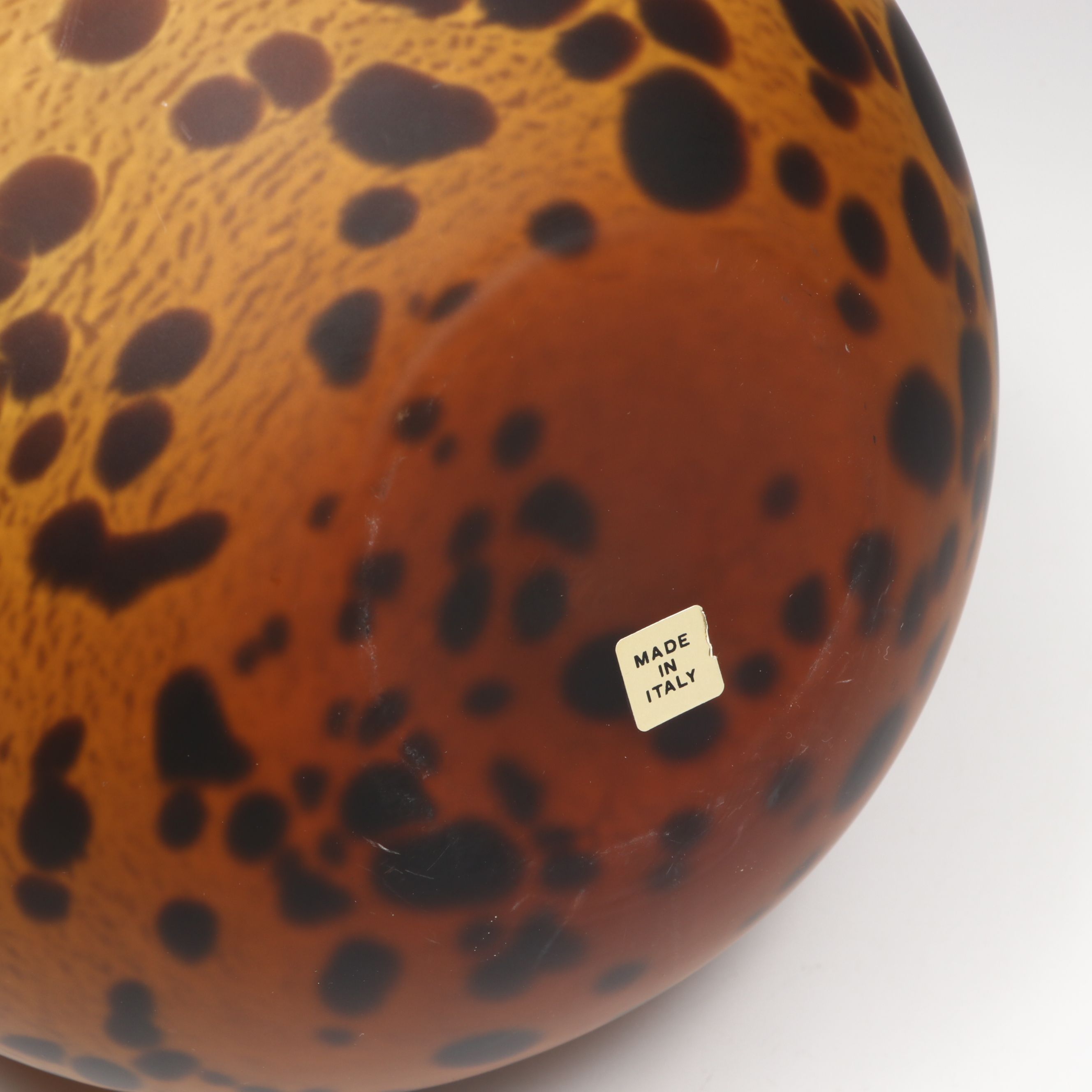 Maestri Vetrai Amber Leopard Art Glass Vase