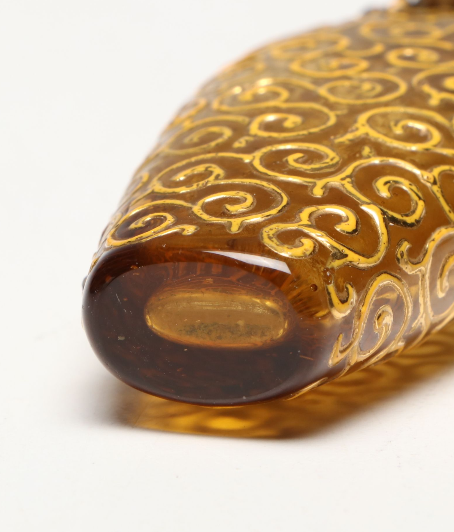 Victorian Gilt Filigree Glass Chatelaine Perfume Bottle, Late 19th C.