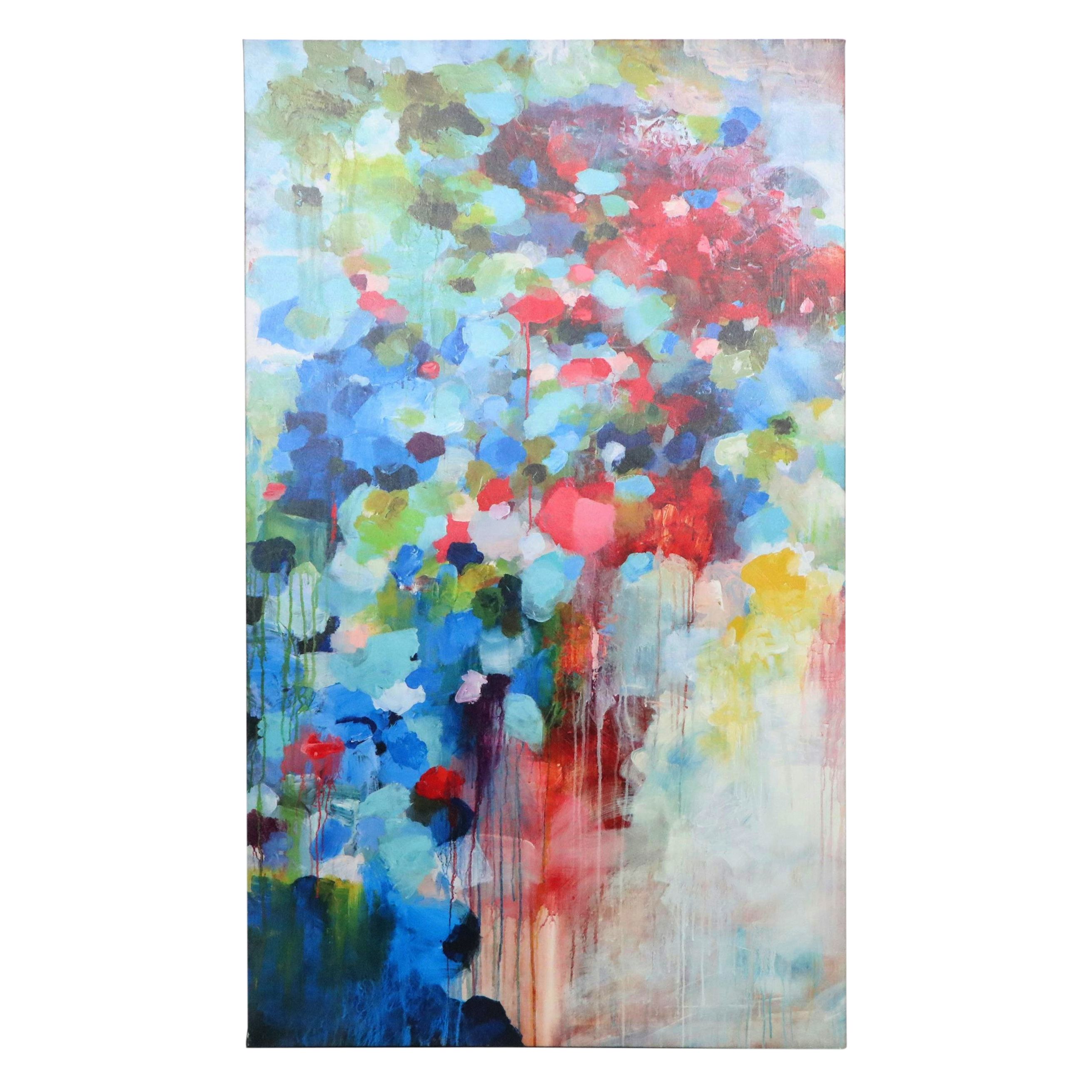 Abstract Embellished Gicleé on Canvas, 21st Century