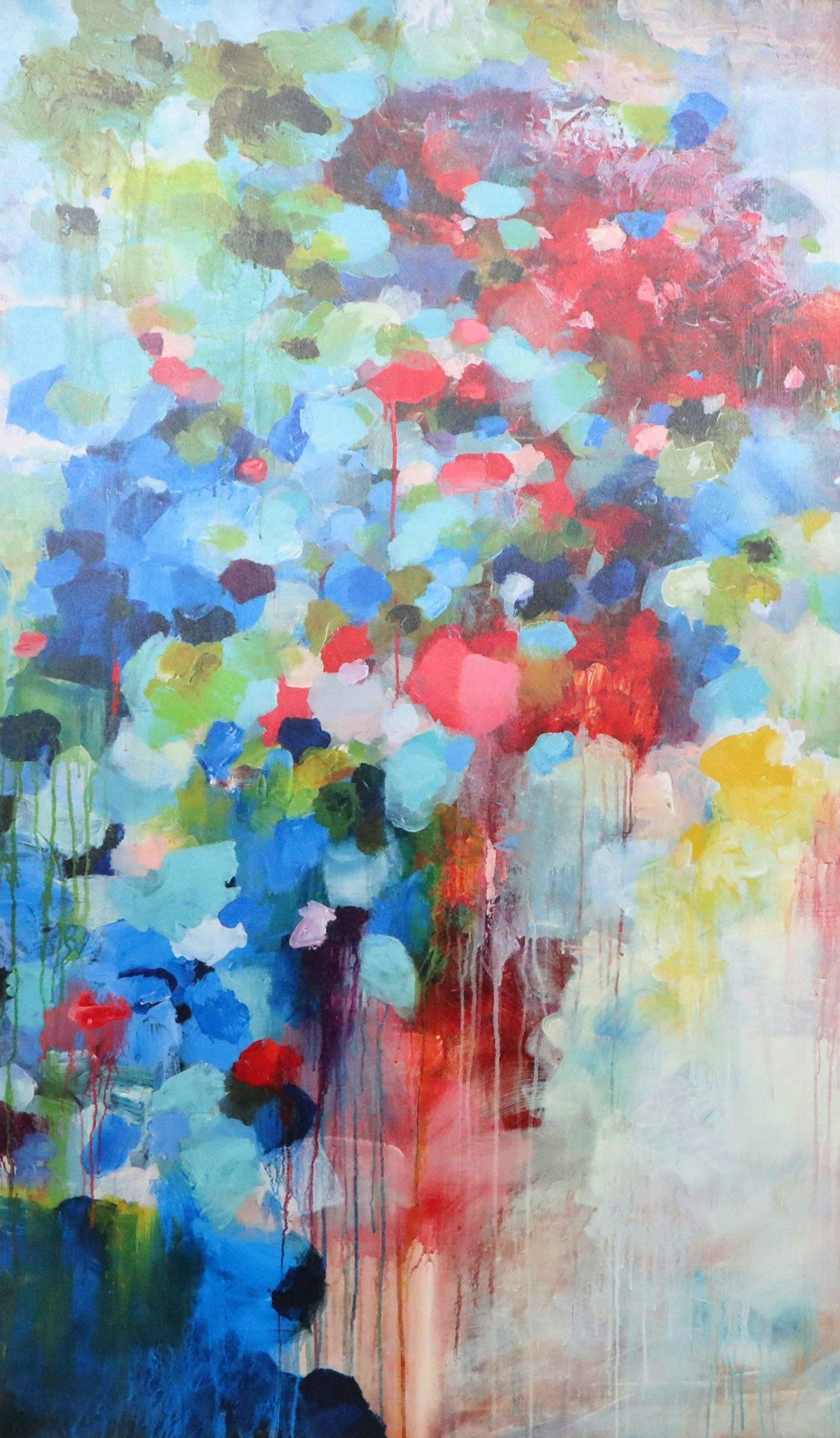 Abstract Embellished Gicleé on Canvas, 21st Century