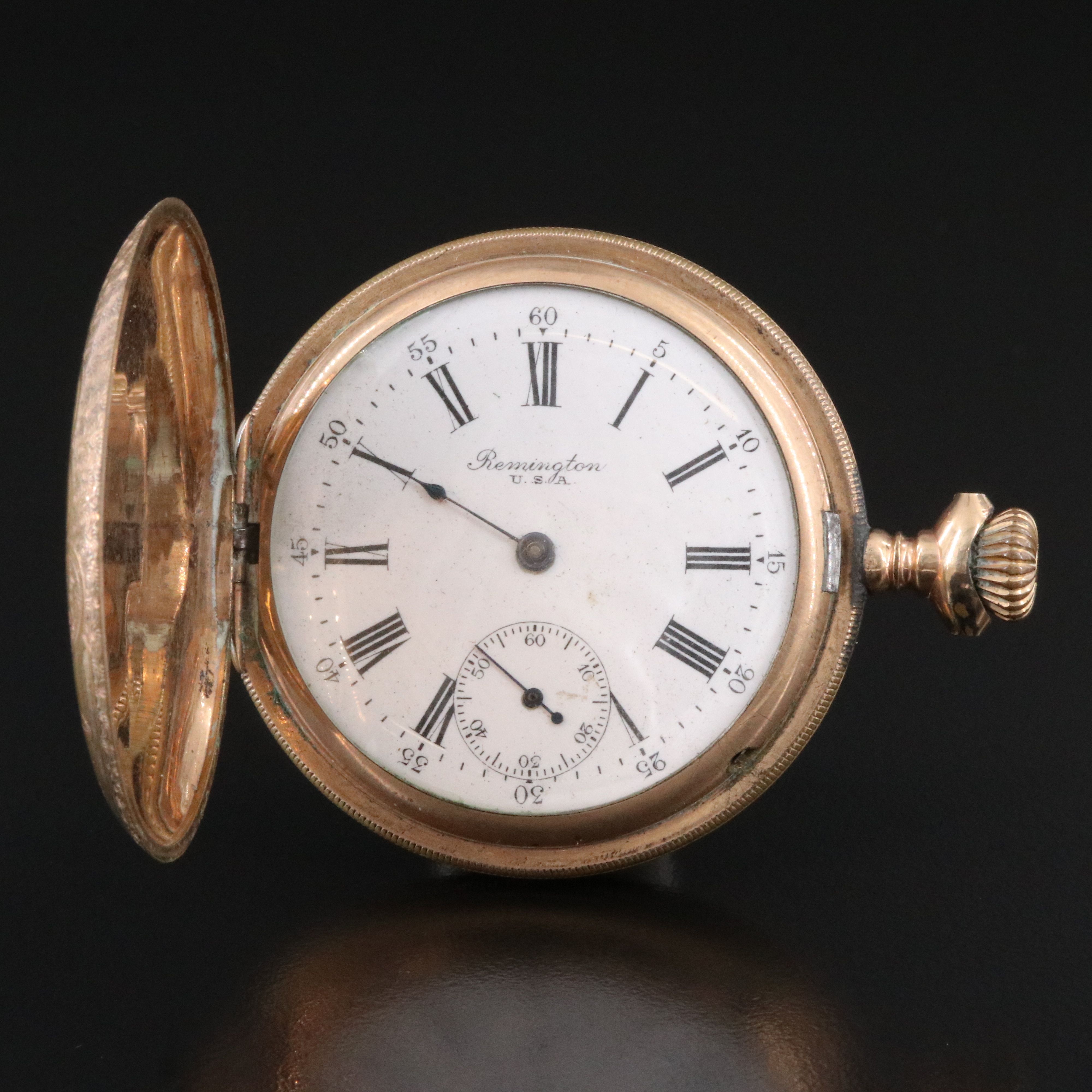 Remington U.S.A. Ornate Scrollwork Pocket Watch