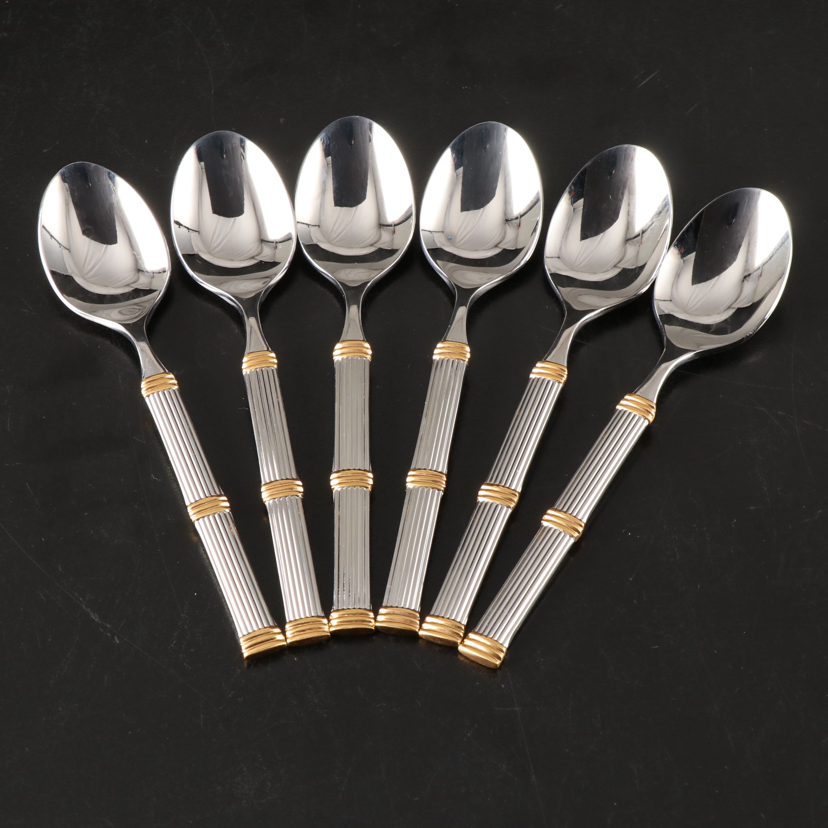 Hoya Japanese Fluted Detail Flatware Set, Mid-20th Century