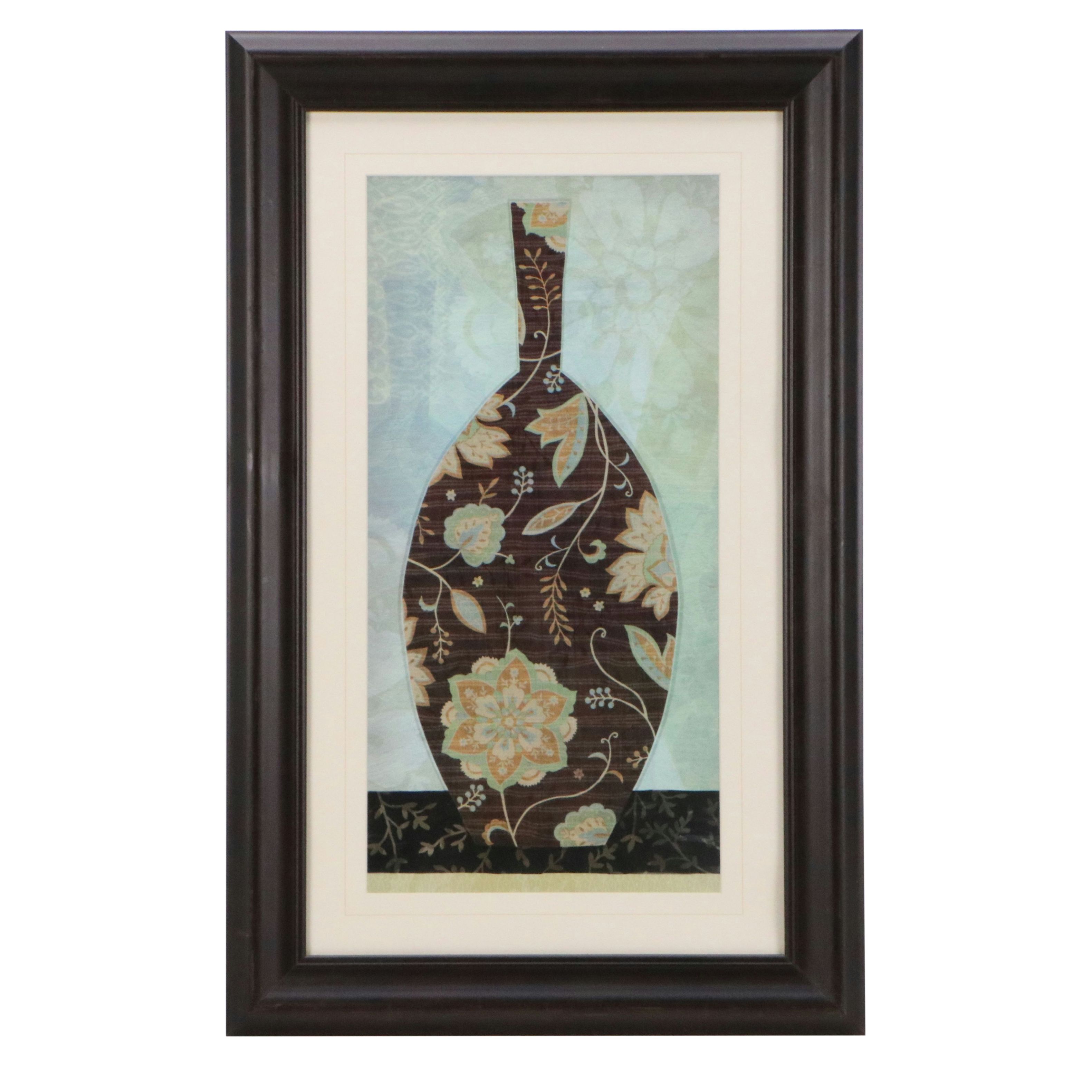 Yuko Lau Offset Lithograph of Brown Floral Vase, 21st Century