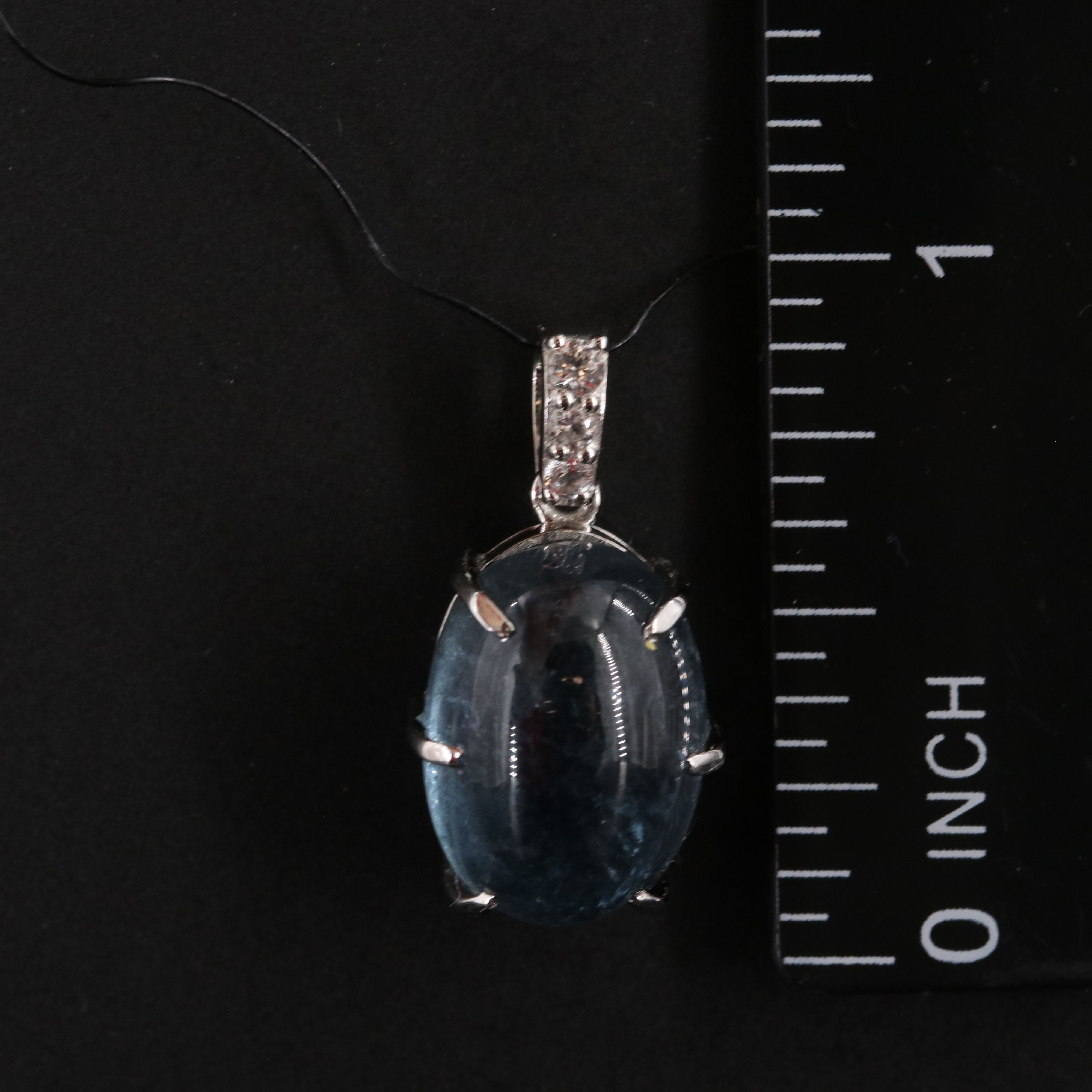 Platinum 7.95 CT Tourmaline and White Sapphire Oval Pendant