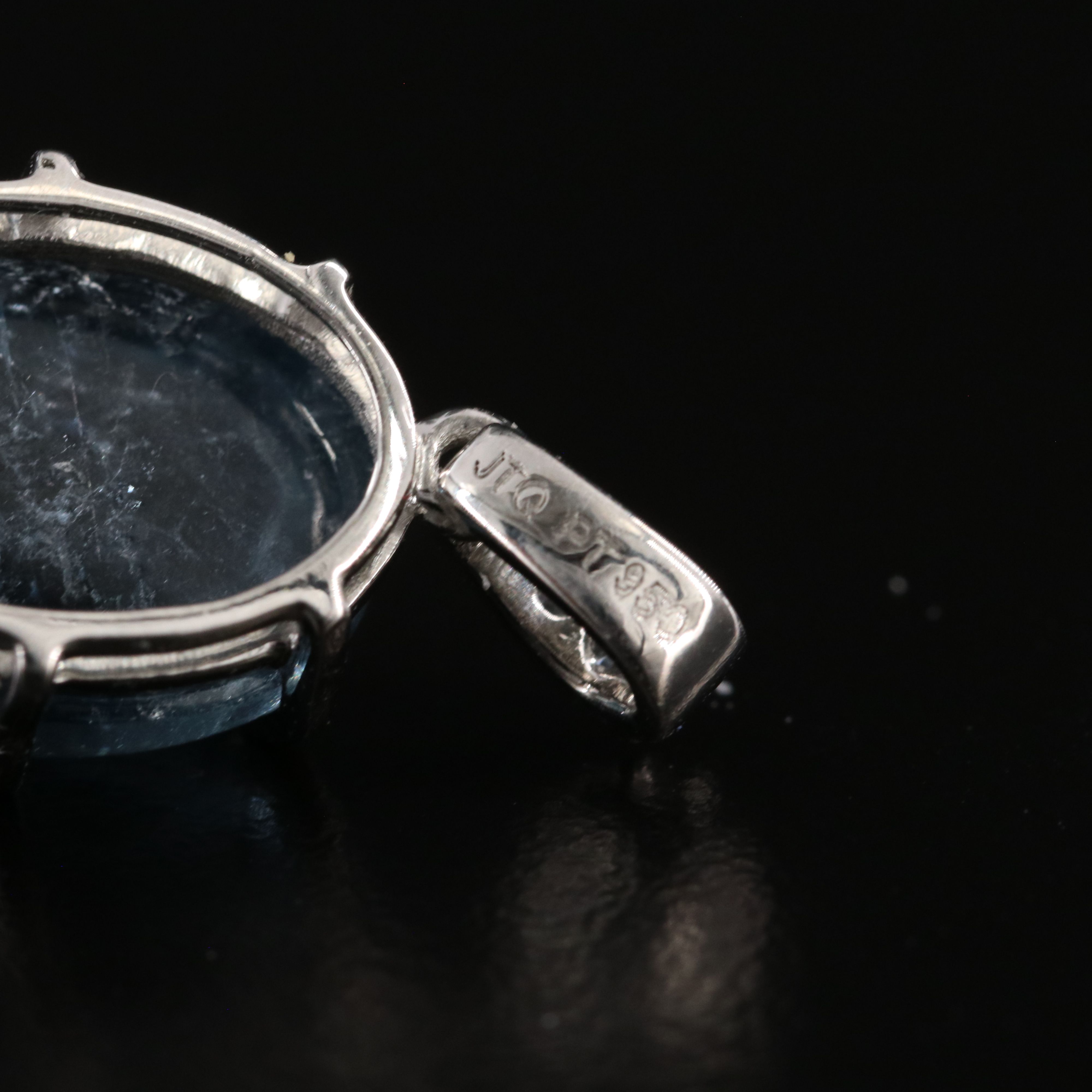 Platinum 7.95 CT Tourmaline and White Sapphire Oval Pendant