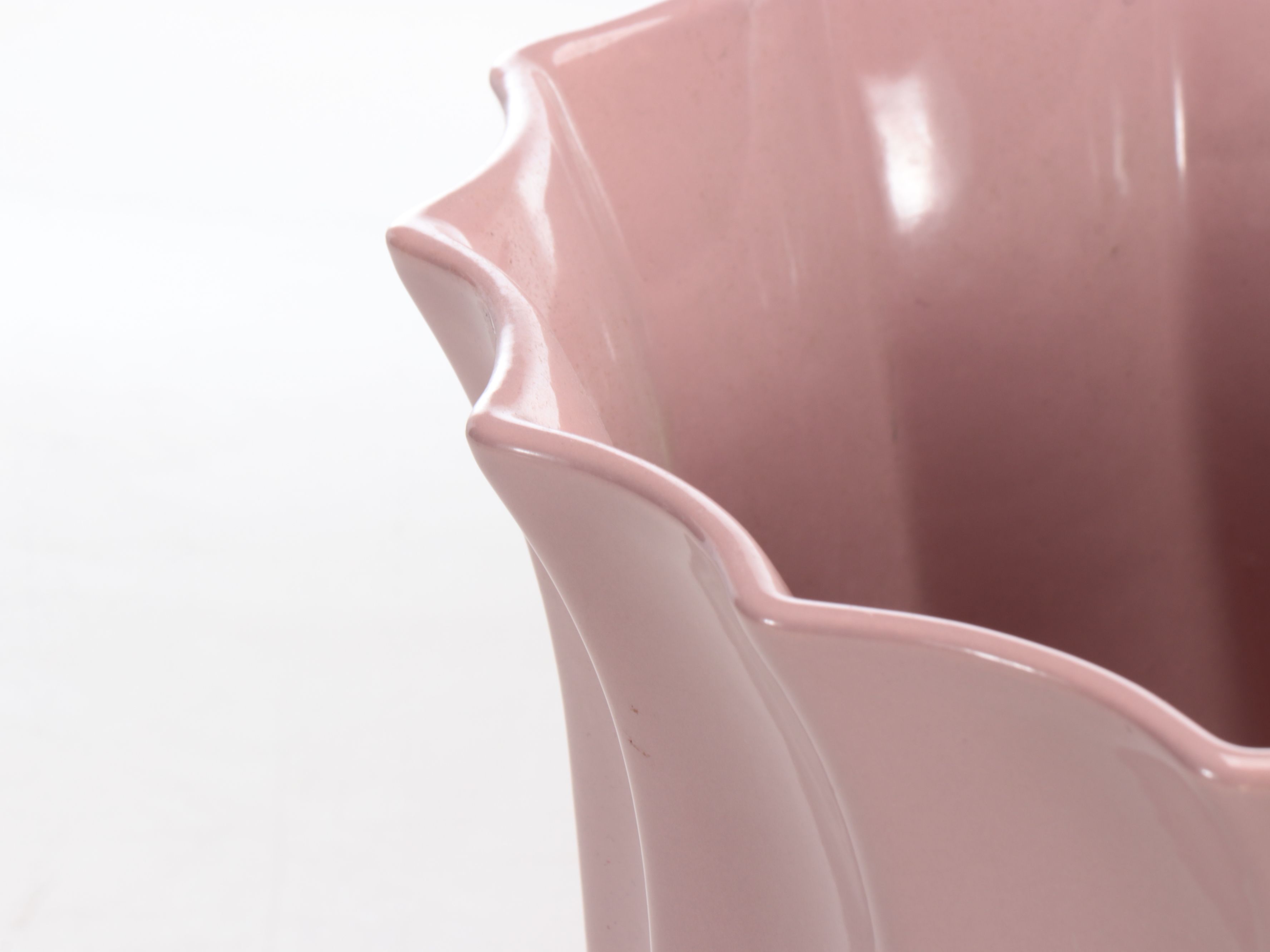 New England Pottery Pink Wave Ceramic Planter with Other Pink Planter