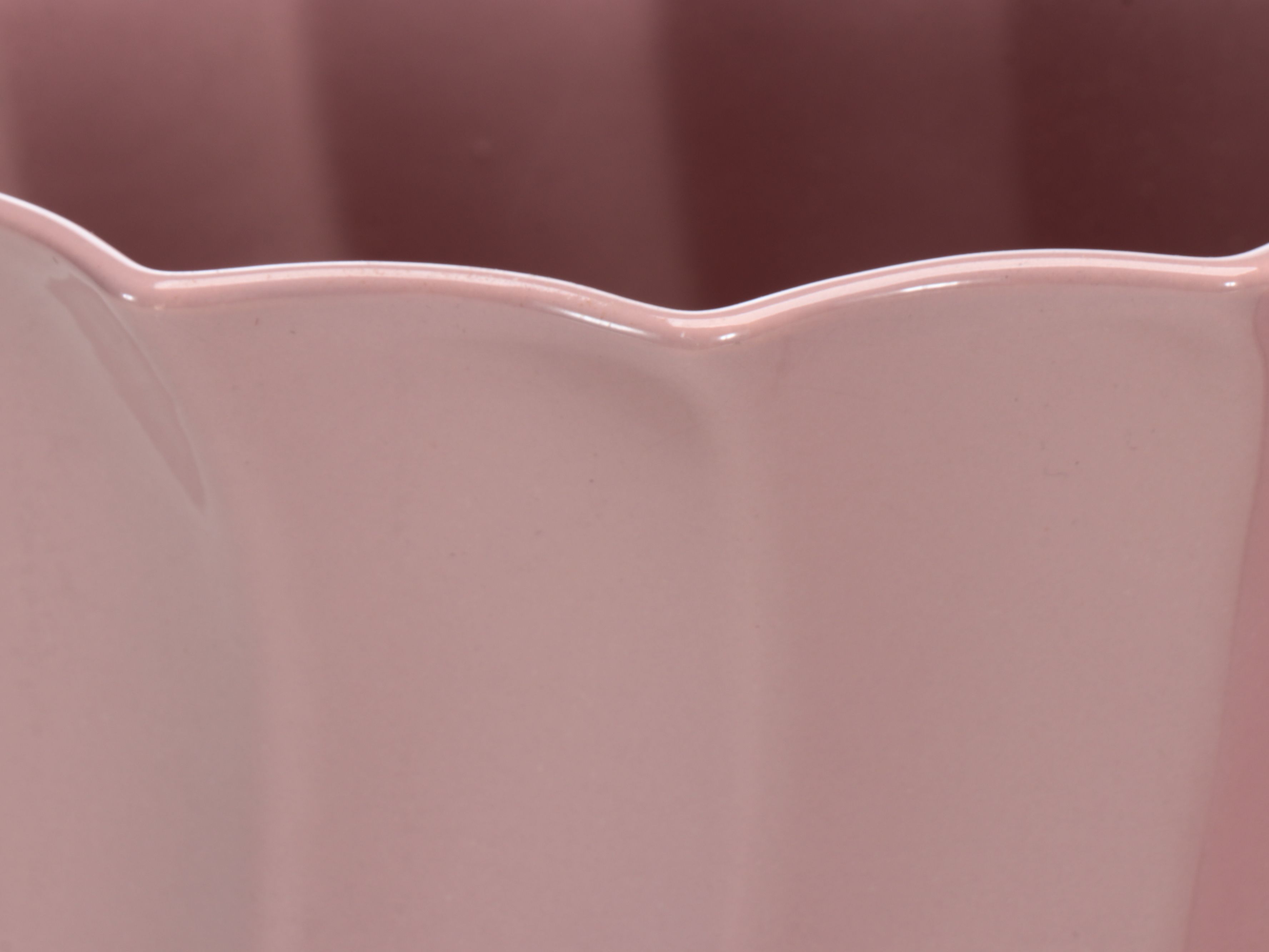 New England Pottery Pink Wave Ceramic Planter with Other Pink Planter