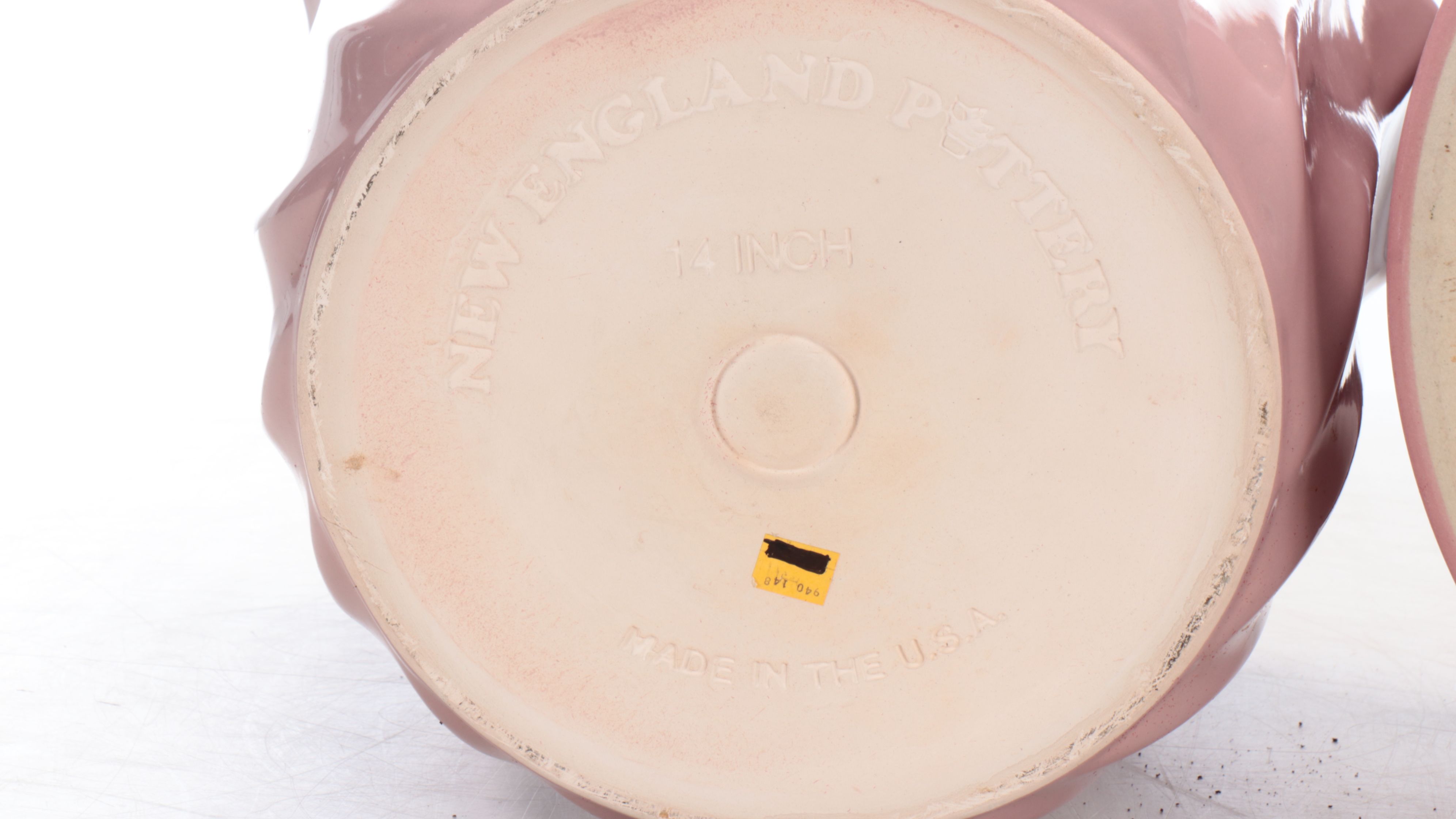 New England Pottery Pink Wave Ceramic Planter with Other Pink Planter