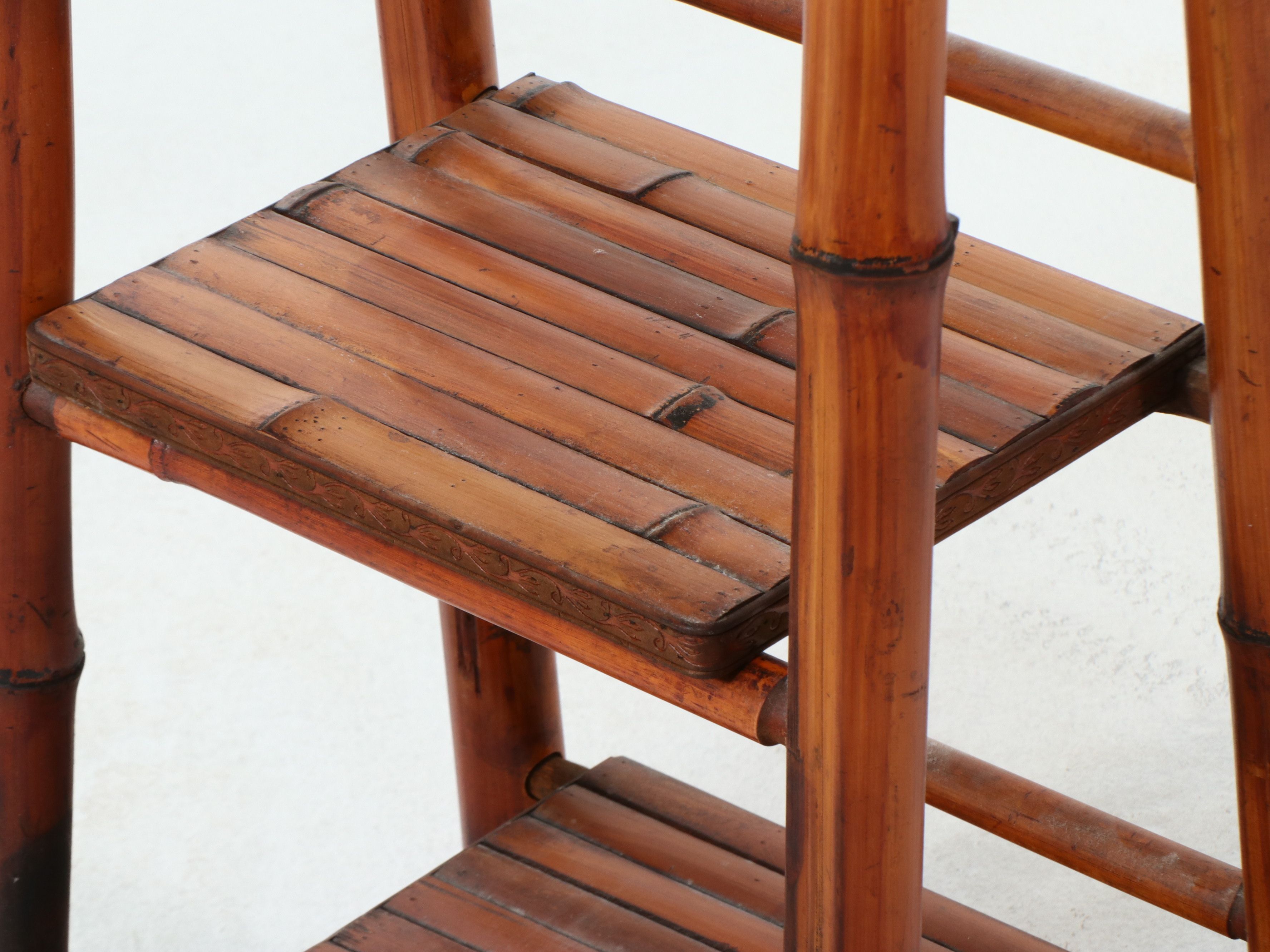 Pair of Tortoise Bamboo Étagères, 20th Century