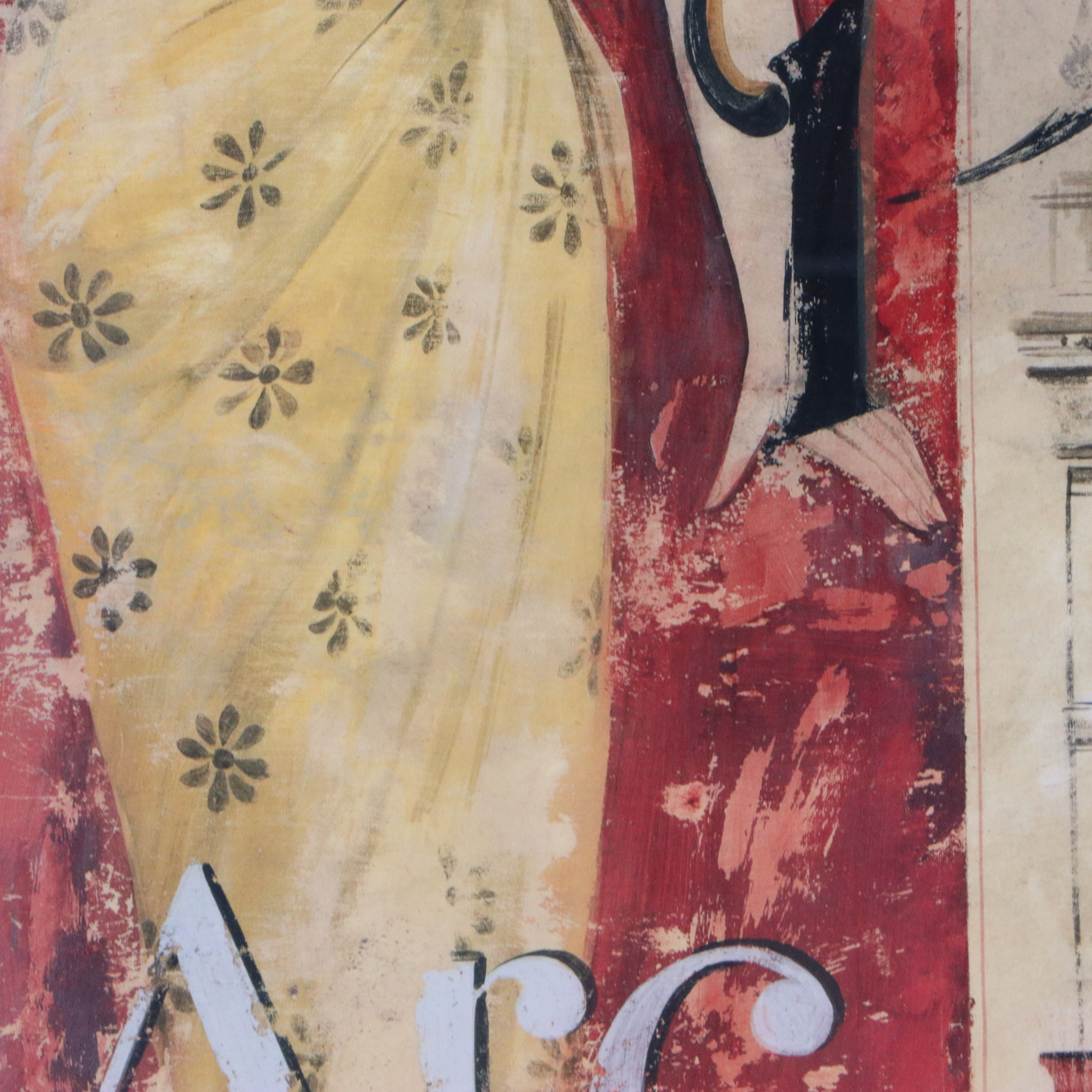 After Fabrice de Villeneuve Offset Lithograph "Weekend in Paris," Late 20th C.