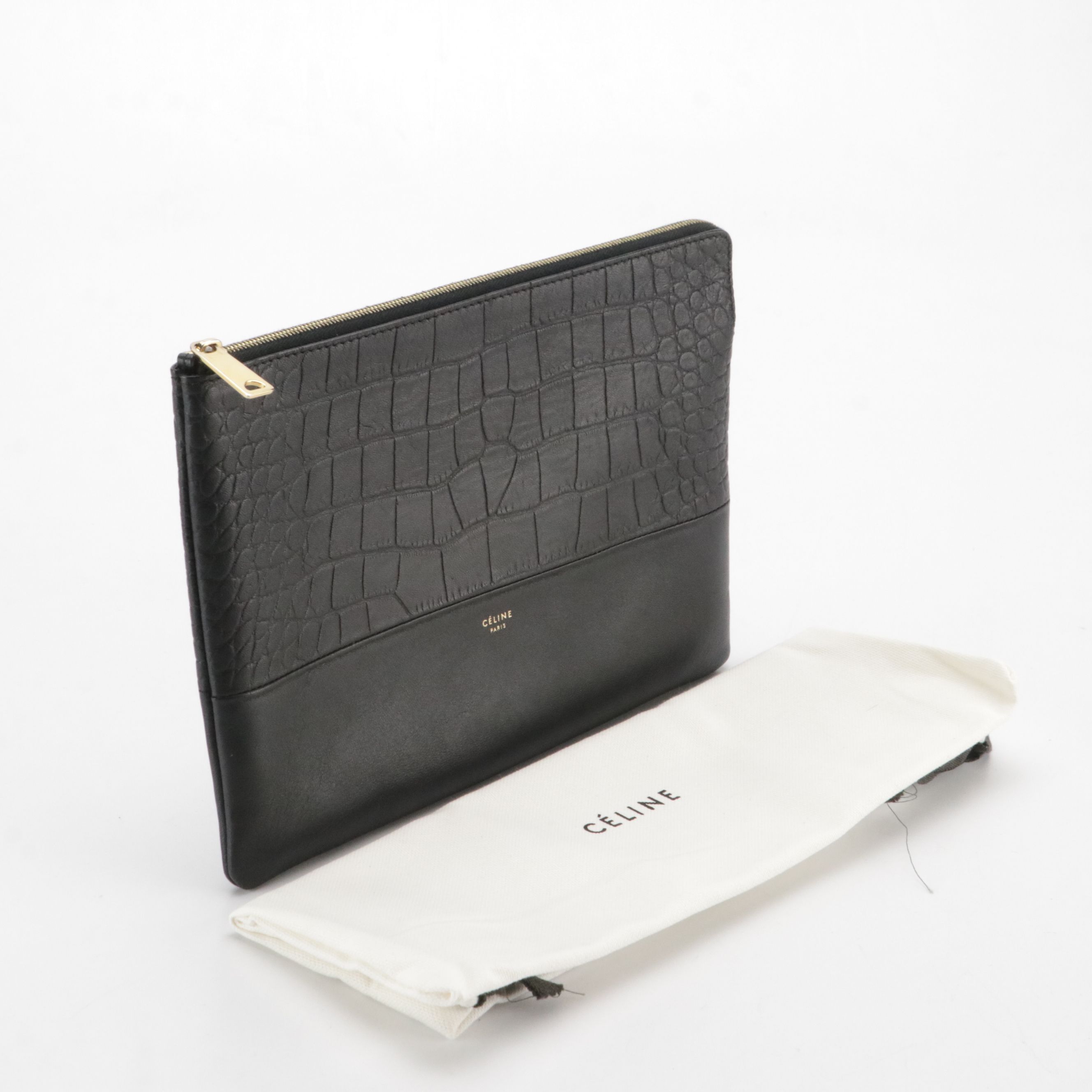 Celine Clutch Pouch in Lambskin Leather with Box