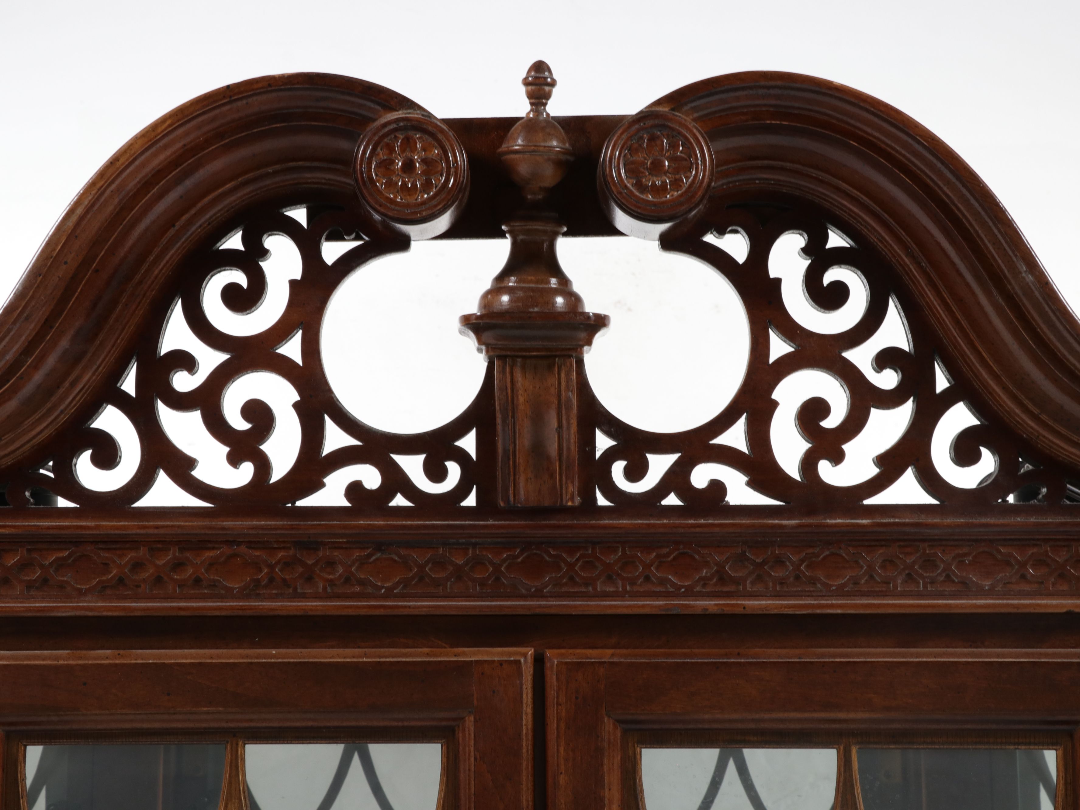 Chippendale Style Mahogany Breakfront China Cabinet