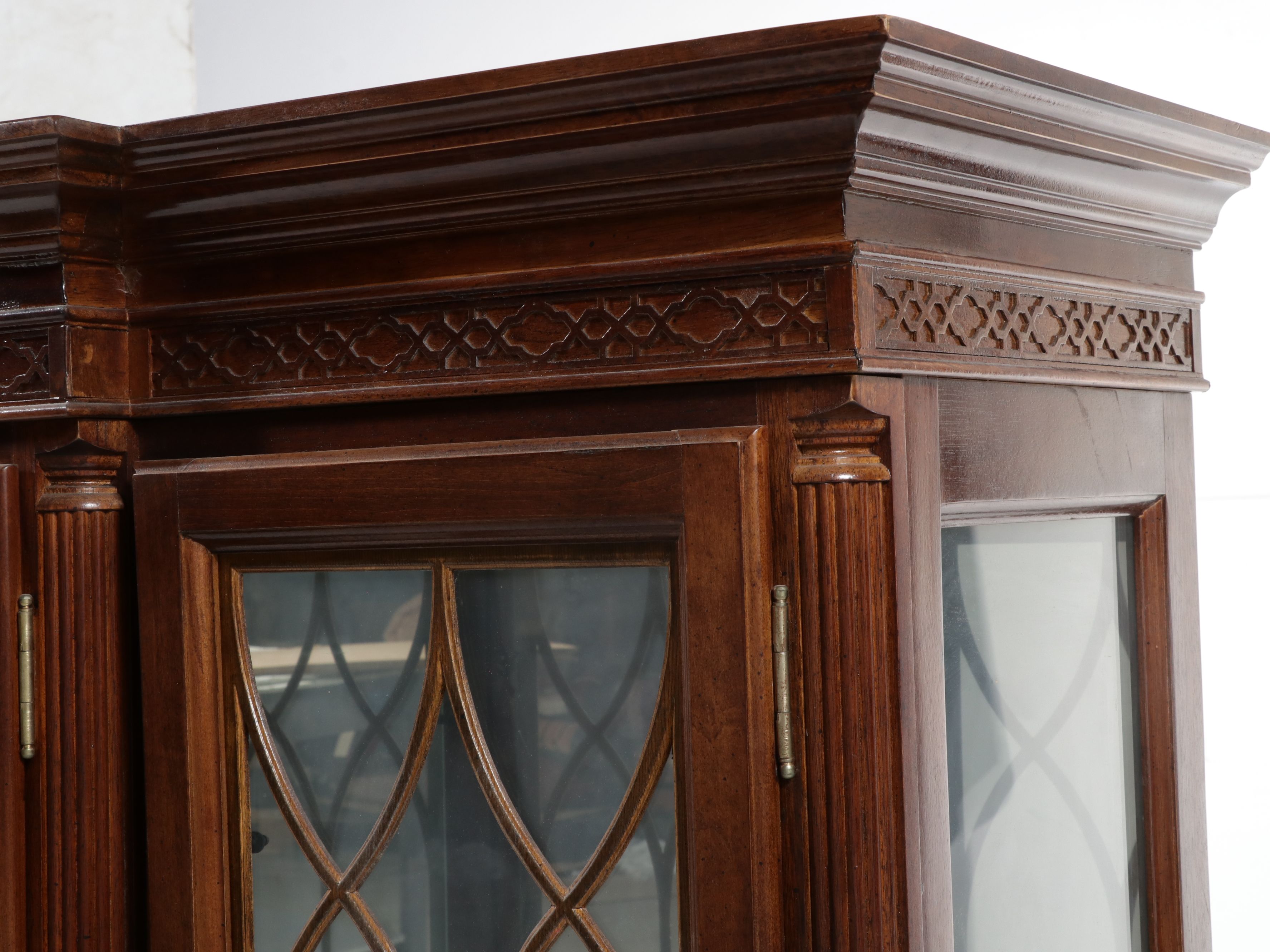 Chippendale Style Mahogany Breakfront China Cabinet