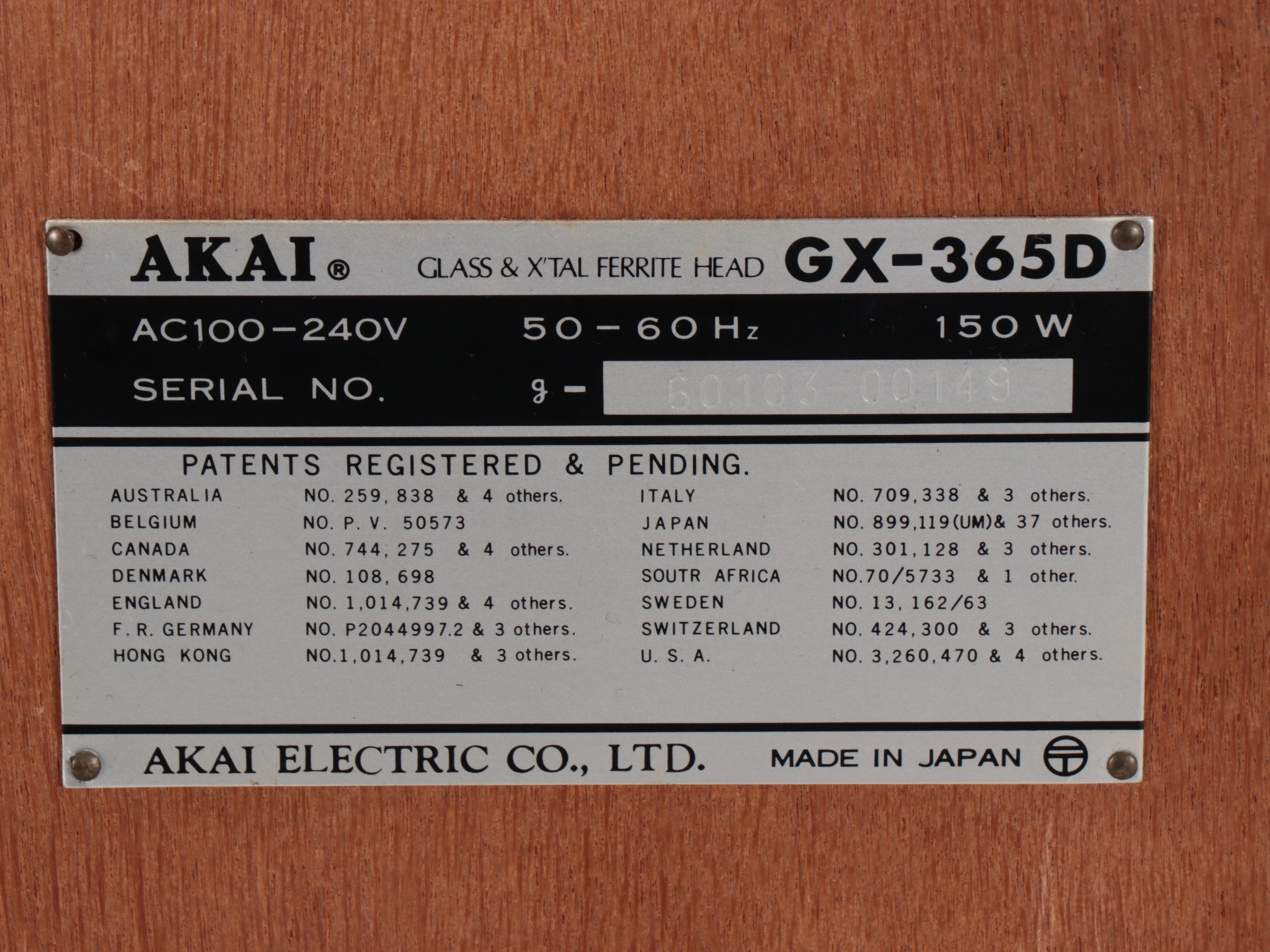 Akai GX-365D Reel-to-Reel Tape Recorder