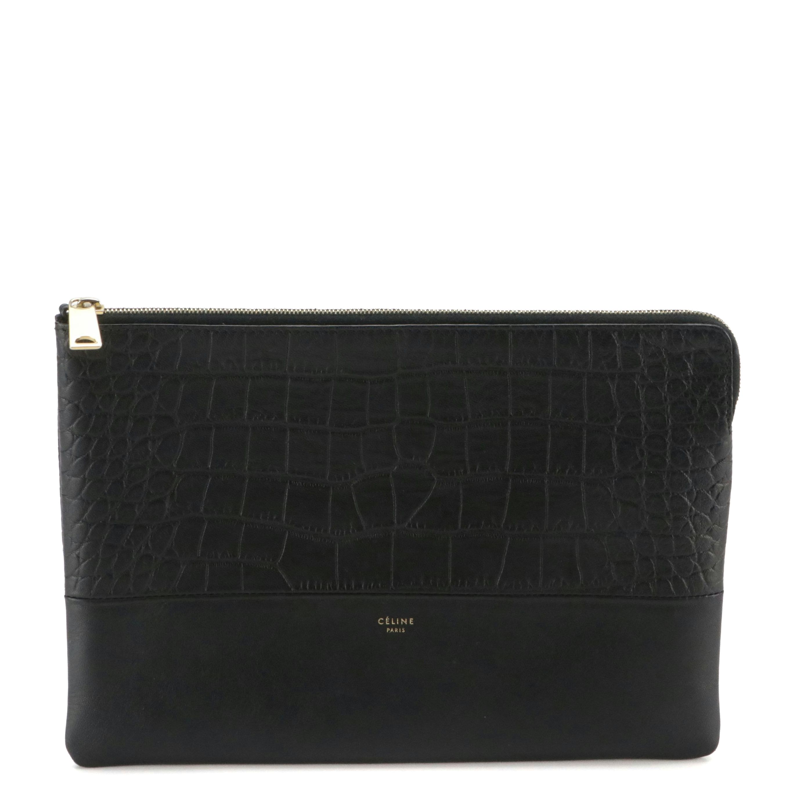 Celine Clutch Pouch in Lambskin Leather with Box