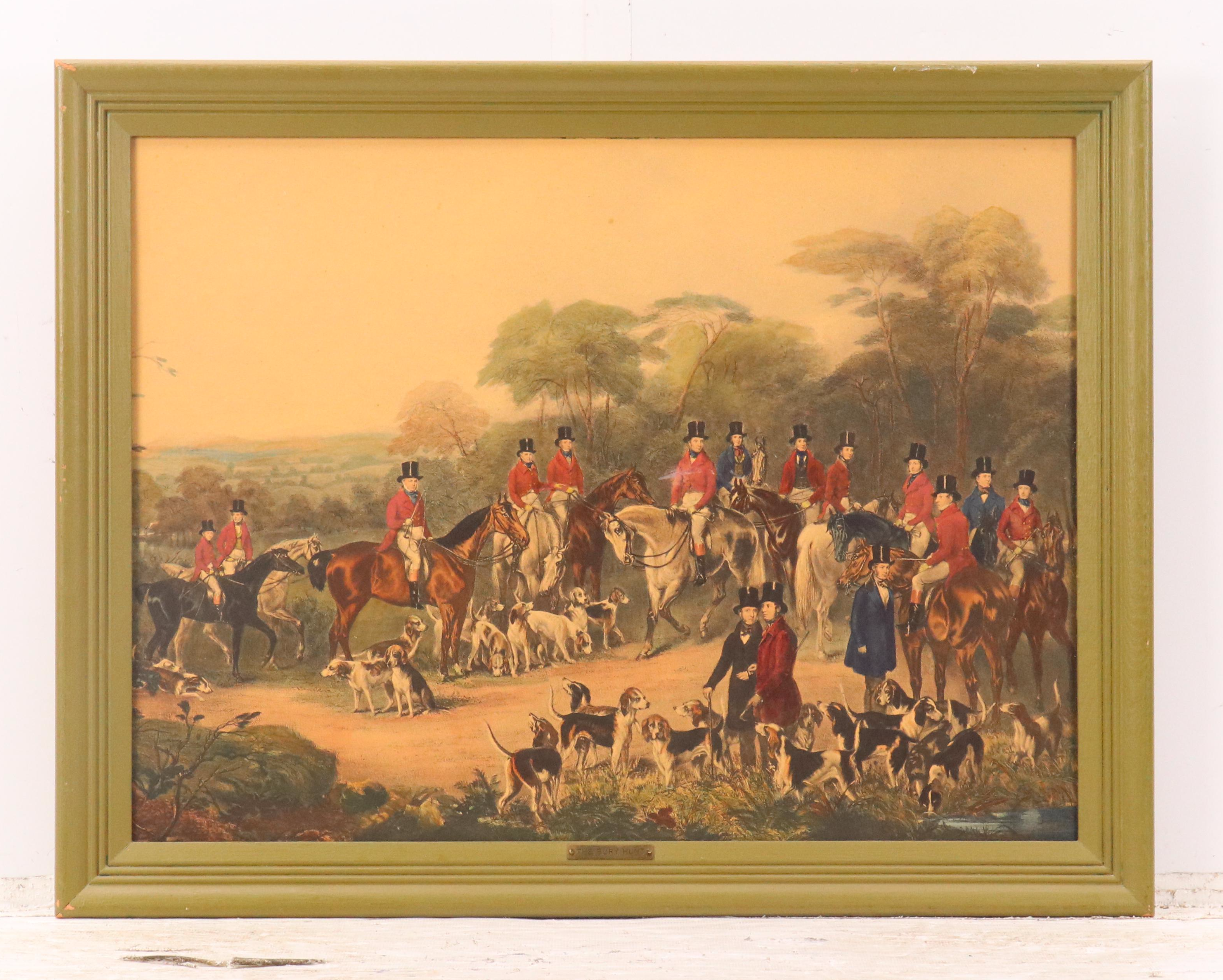 Hand-Colored Lithograph After Frederick Bromley "The Bury Hunt"