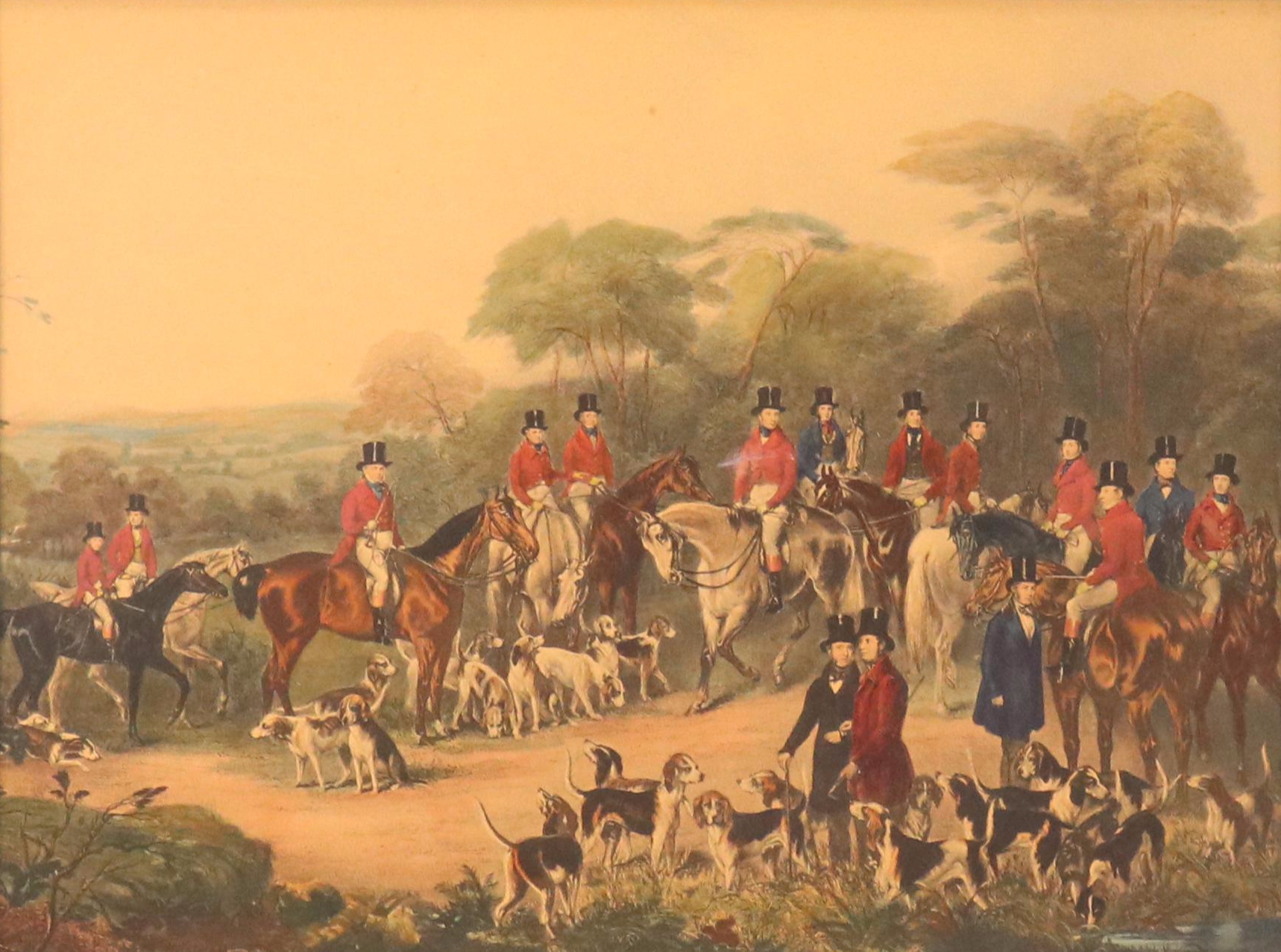 Hand-Colored Lithograph After Frederick Bromley "The Bury Hunt"