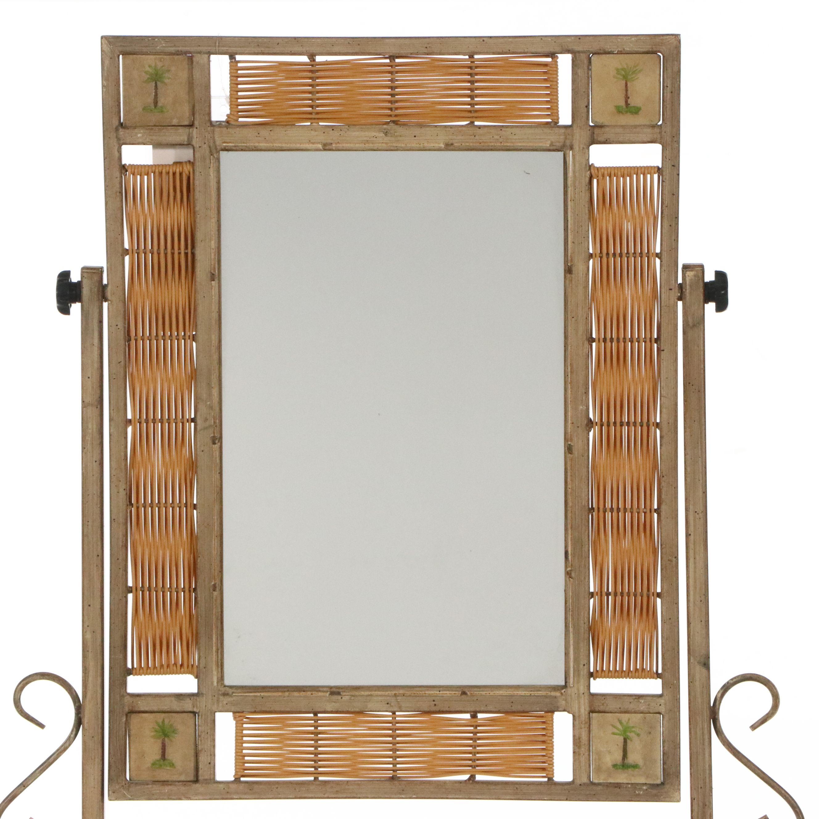 Powell Furniture Tropical Style Wrought Iron Vanity and Stool, 21st Century