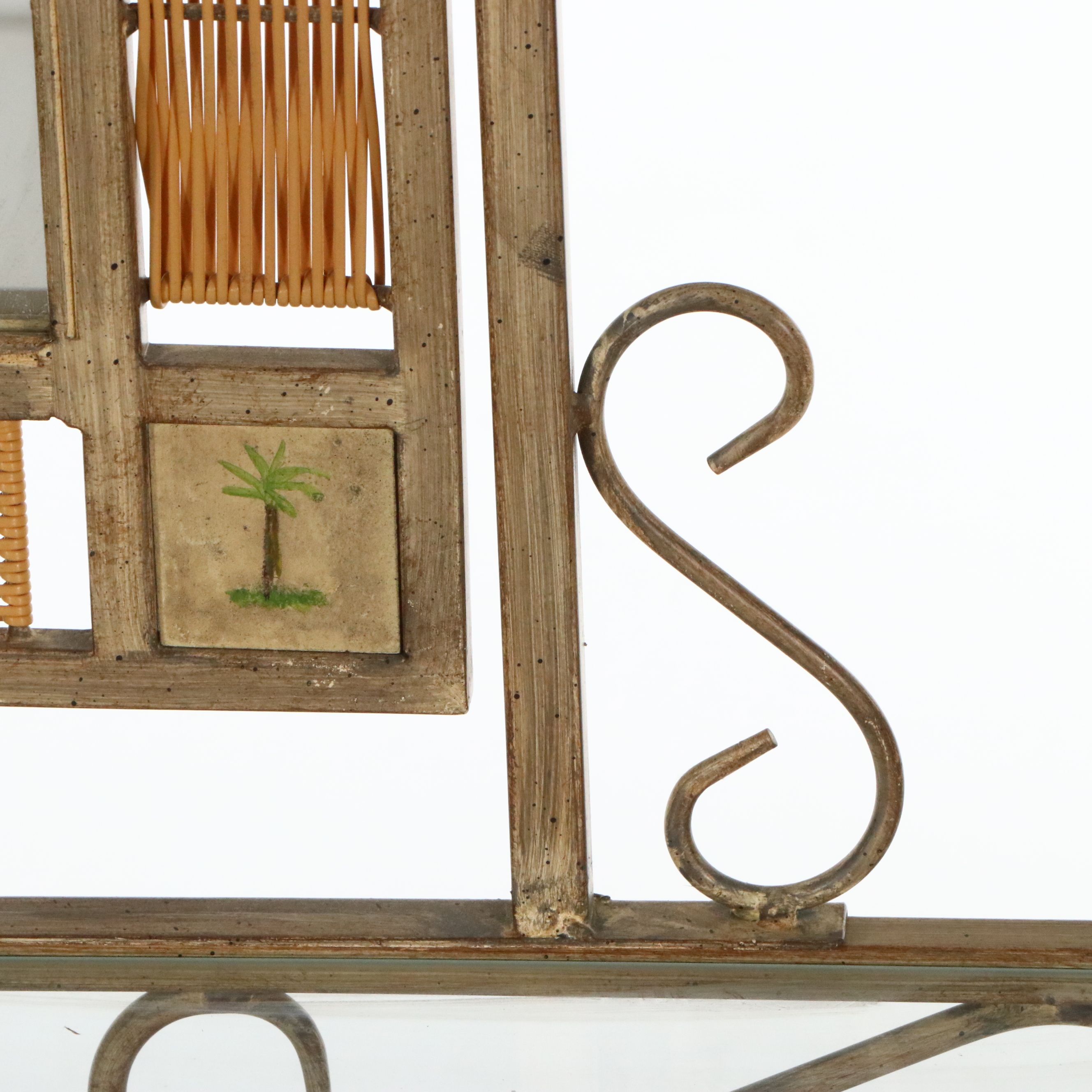 Powell Furniture Tropical Style Wrought Iron Vanity and Stool, 21st Century