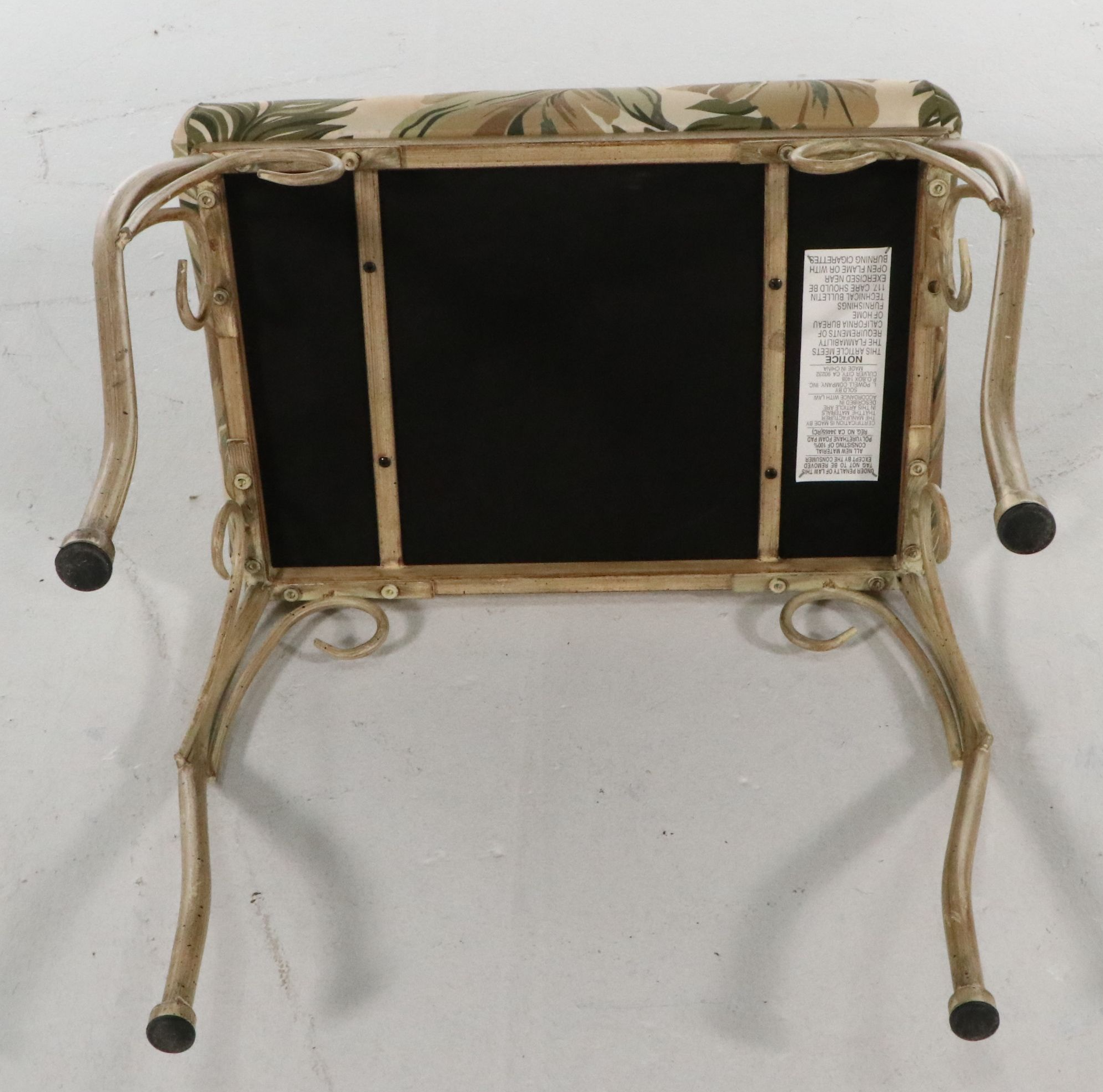 Powell Furniture Tropical Style Wrought Iron Vanity and Stool, 21st Century