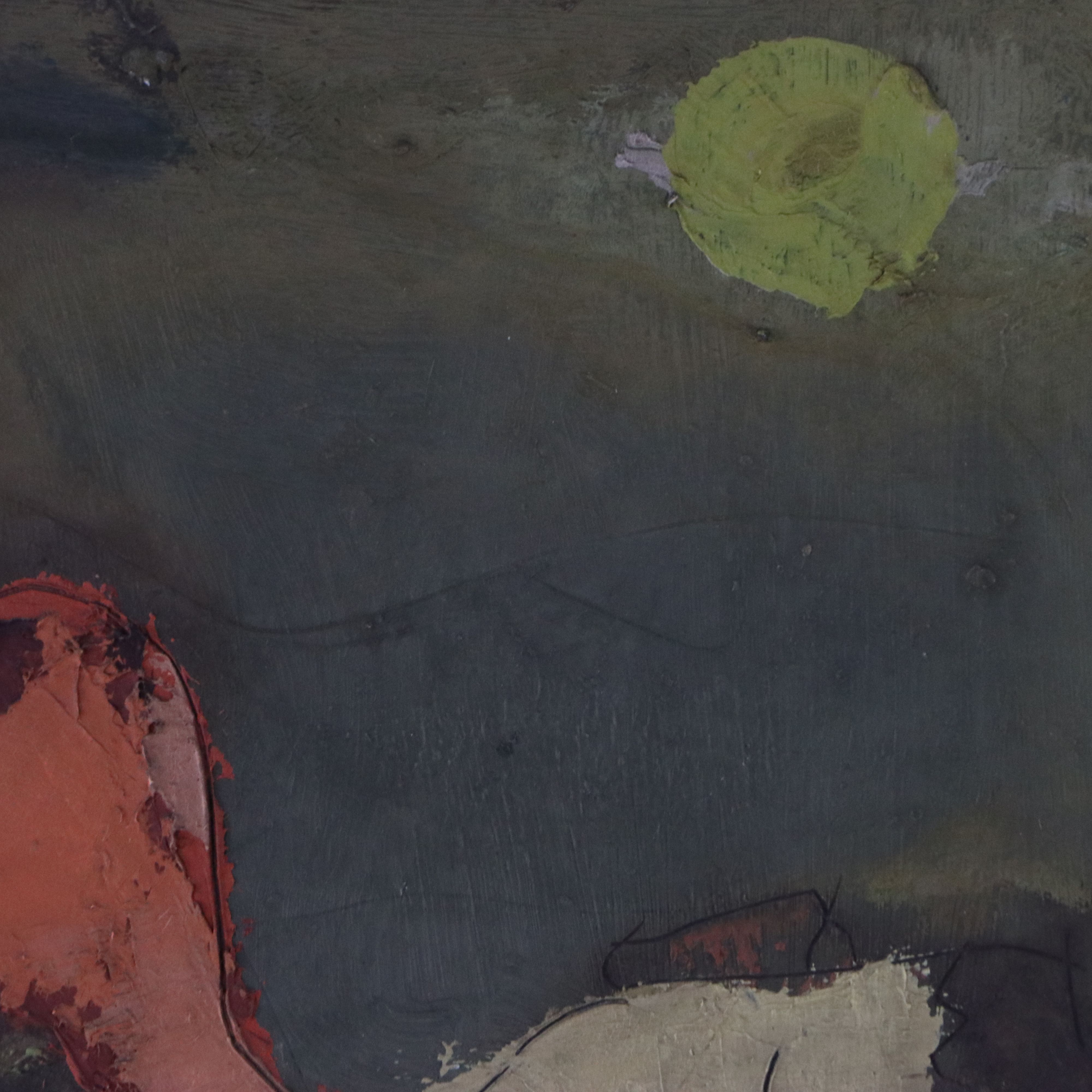 Sterling Strauser Oil Painting of Nocturne with Three Figures and Cat, 1942