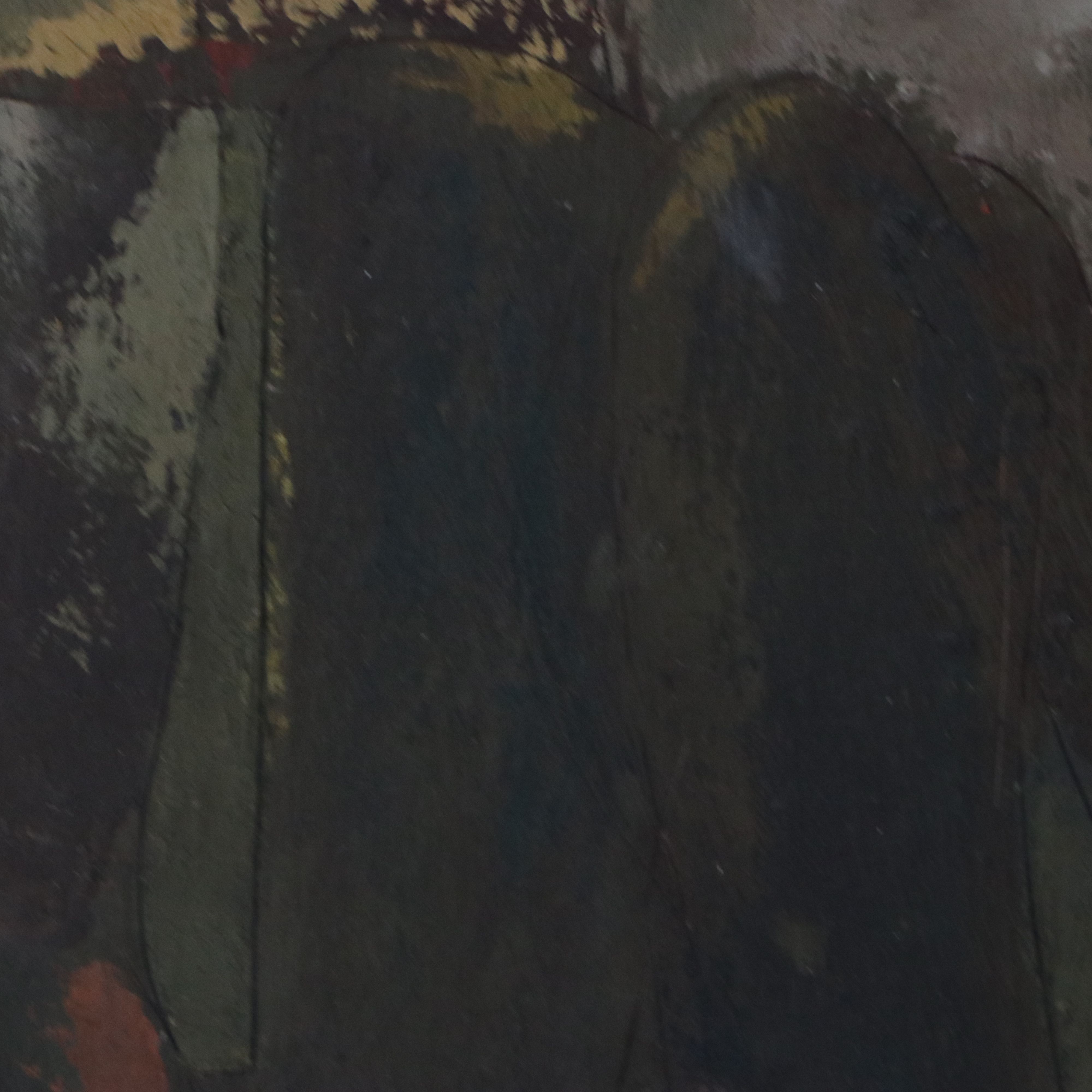 Sterling Strauser Oil Painting of Nocturne with Three Figures and Cat, 1942