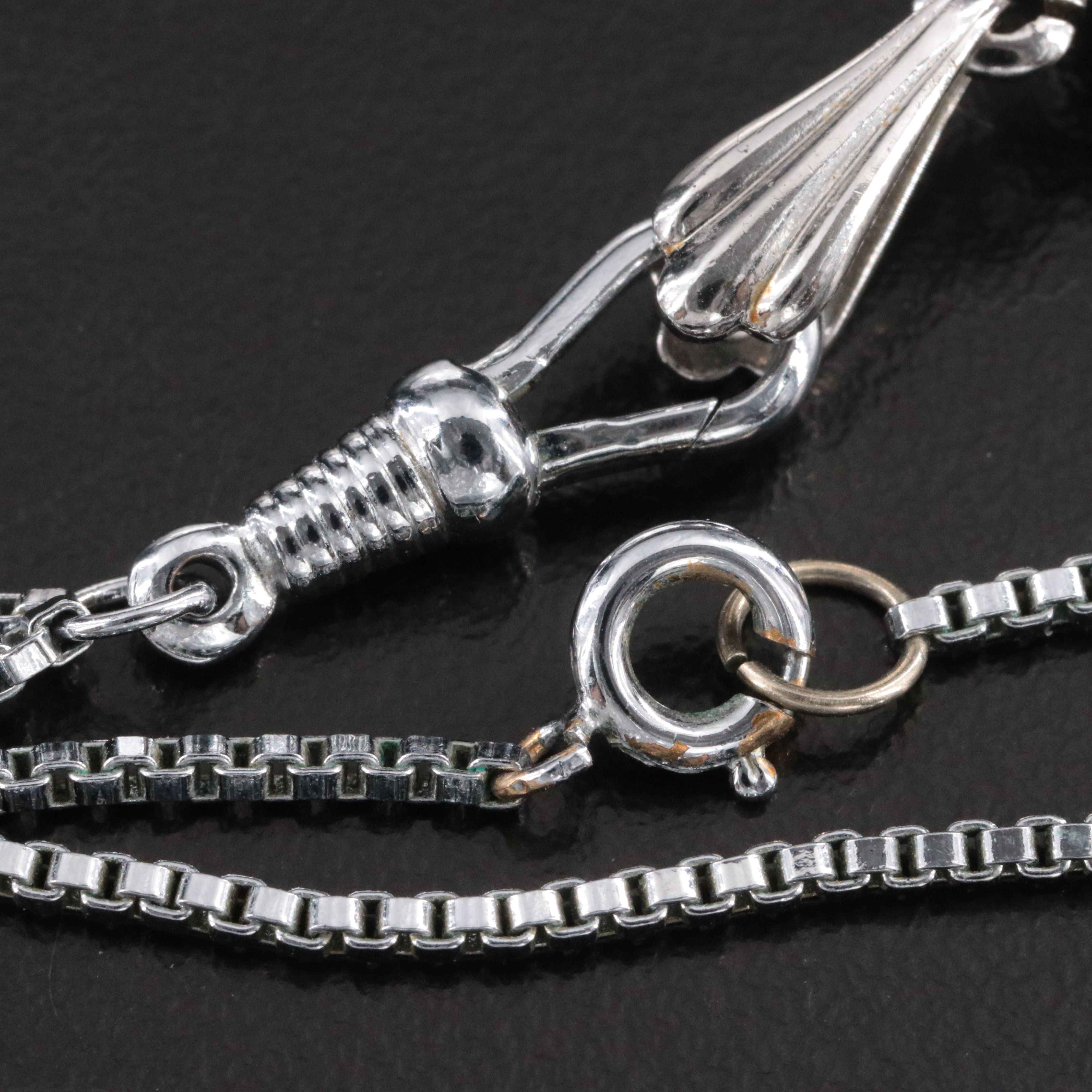 Bucherer Two-Tone Silver Tone Swiss Stem Wind Pendant Watch